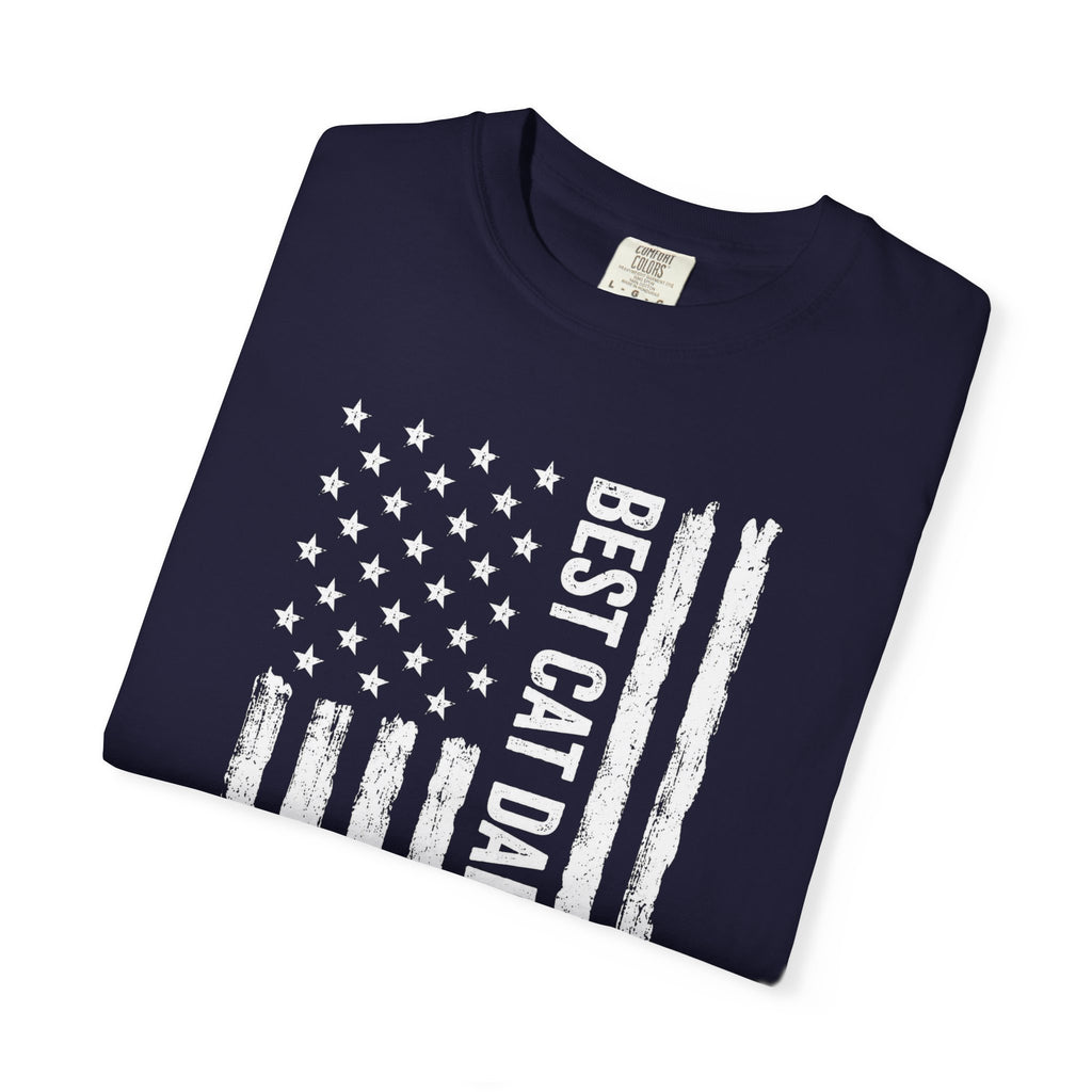 Best Cat Dad Flag T-Shirt