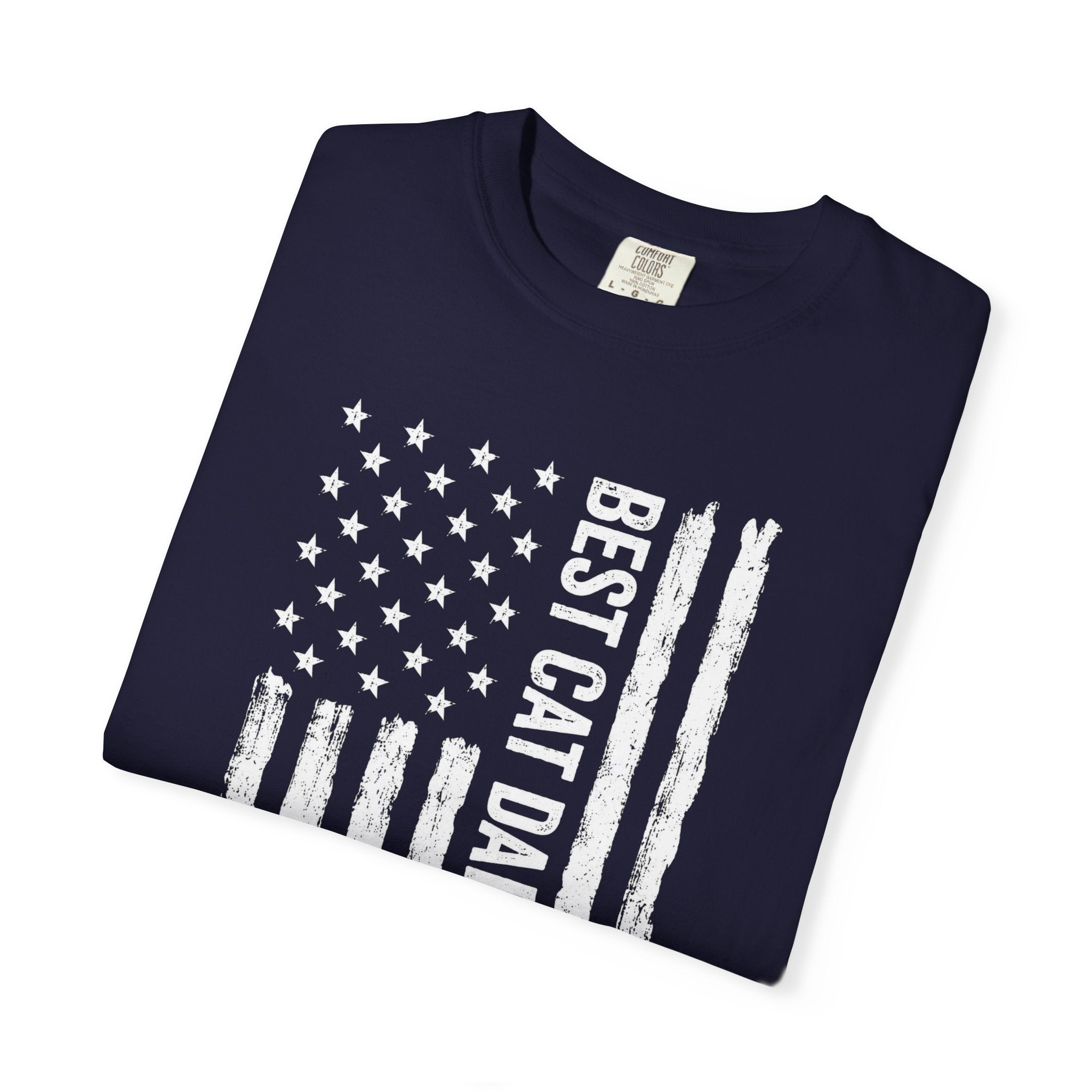 Best Cat Dad Flag T-Shirt