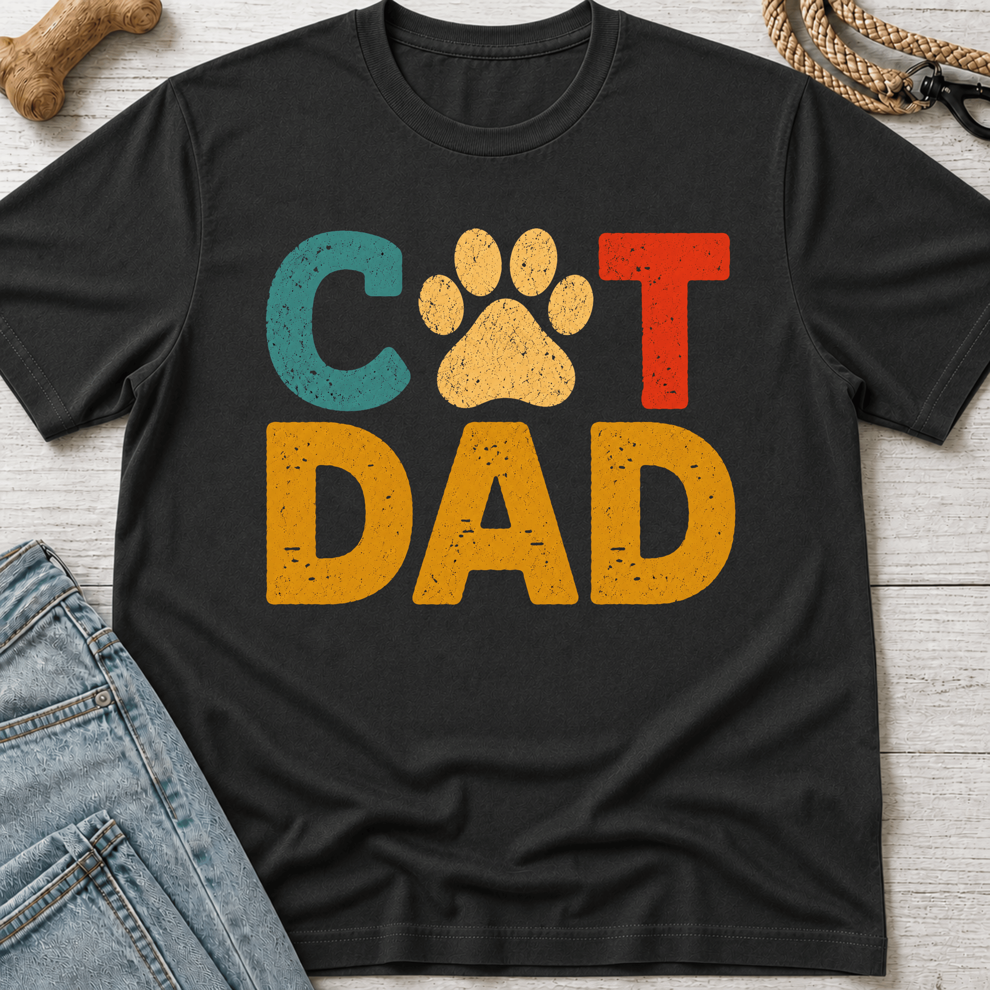 Cat Dad Colorful T-Shirt