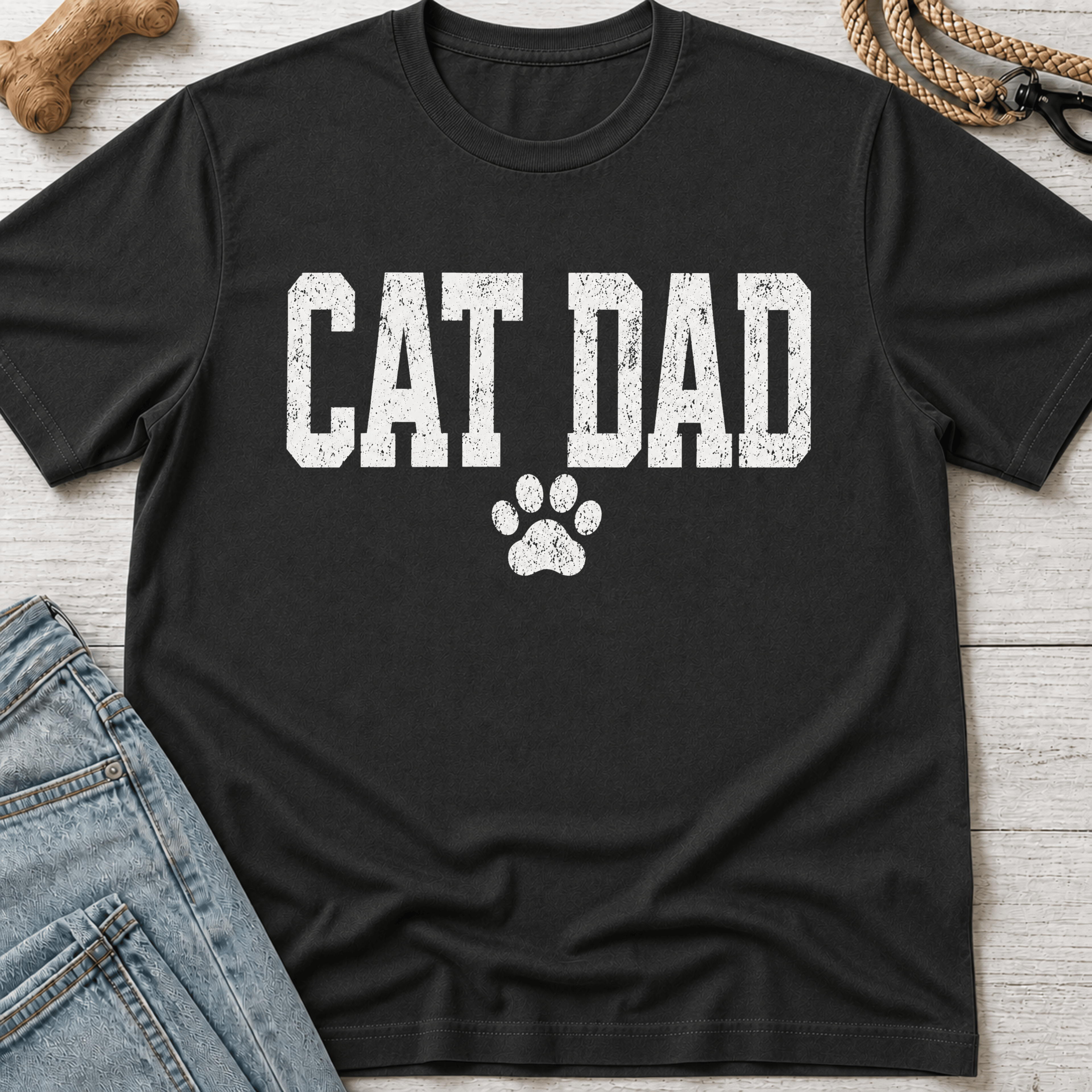 Cat Dad Pawprint T-Shirt