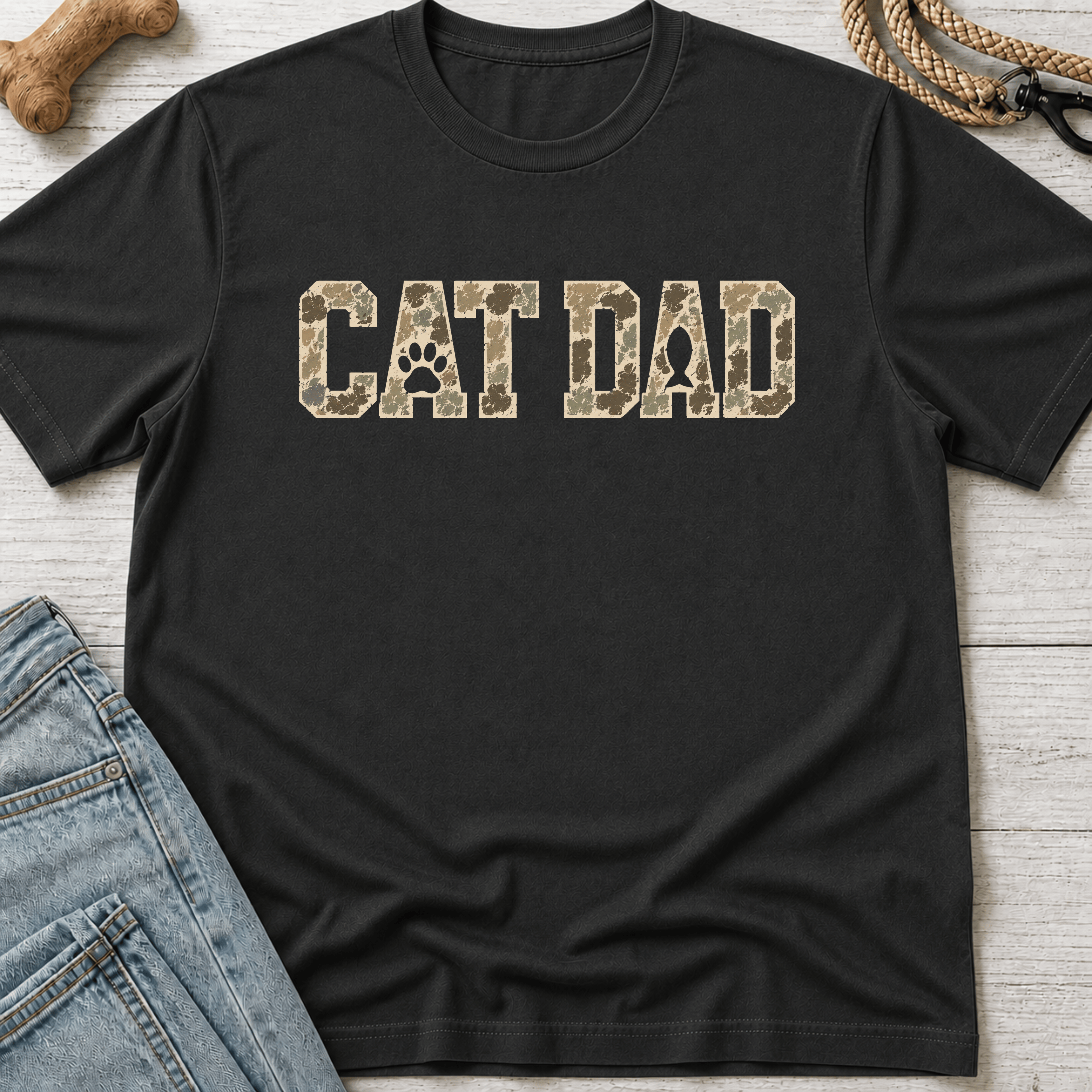 Cat Dad Camouflage T-Shirt