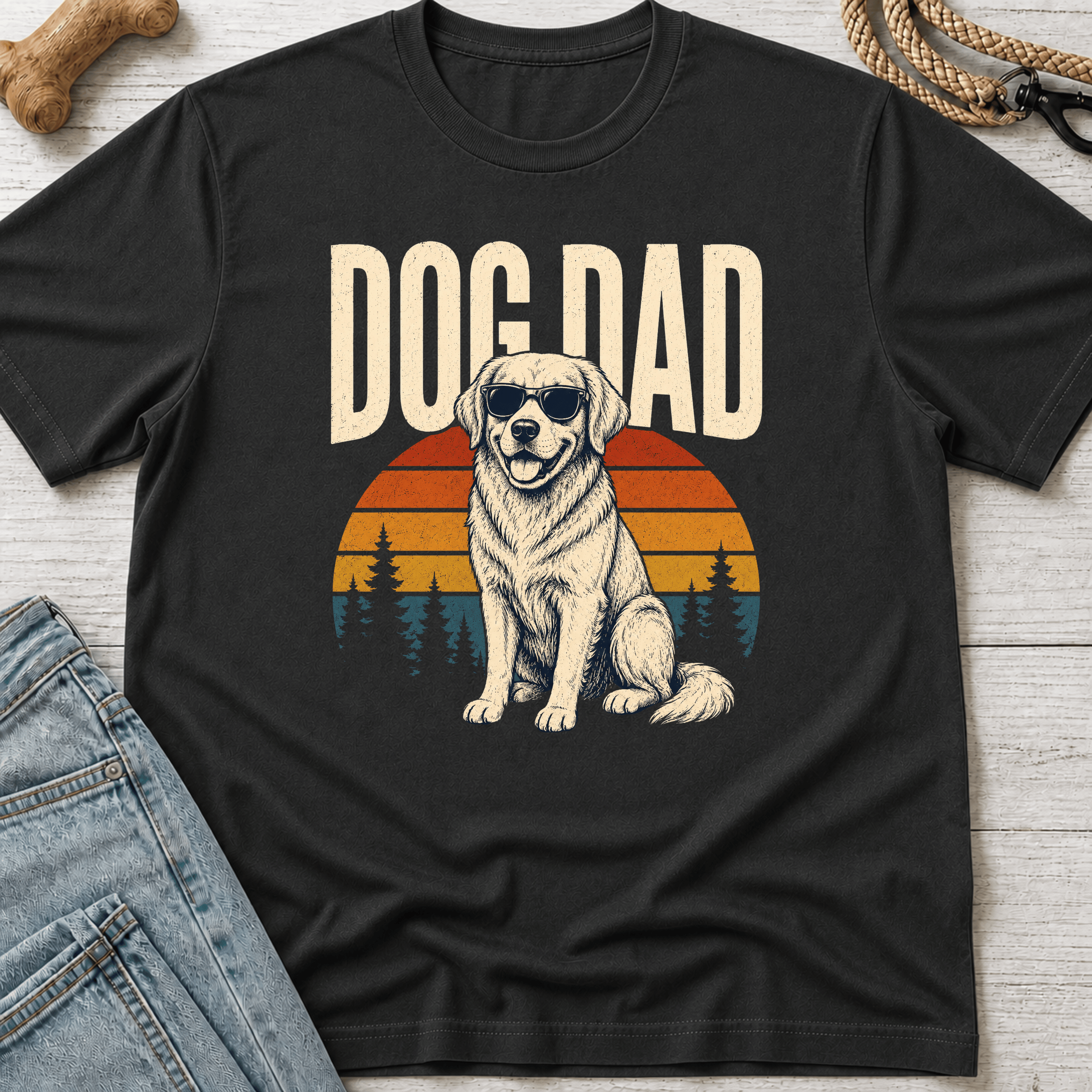 Dog Dad Sunset T-Shirt