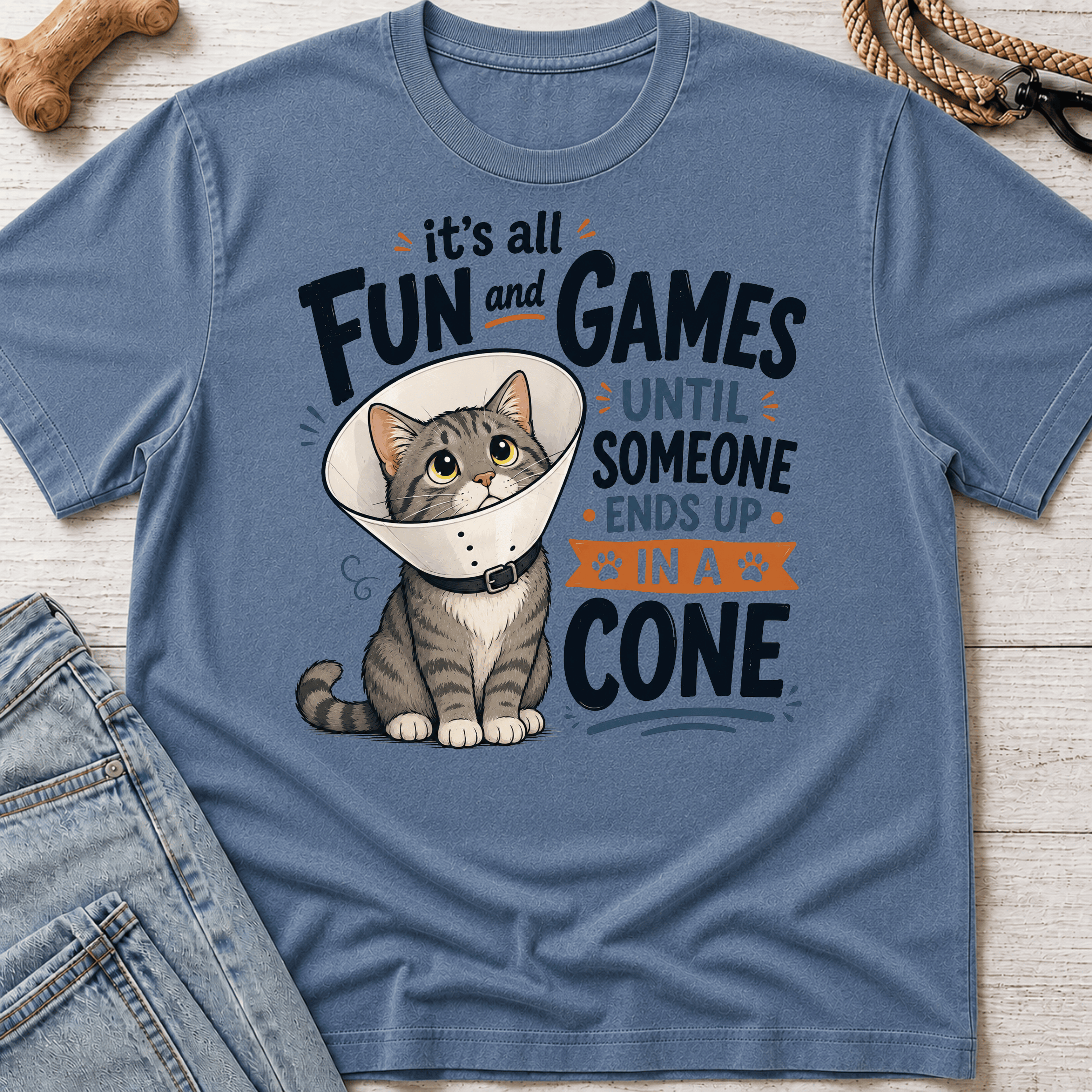 Cat Ends Up in a ConeT-Shirt