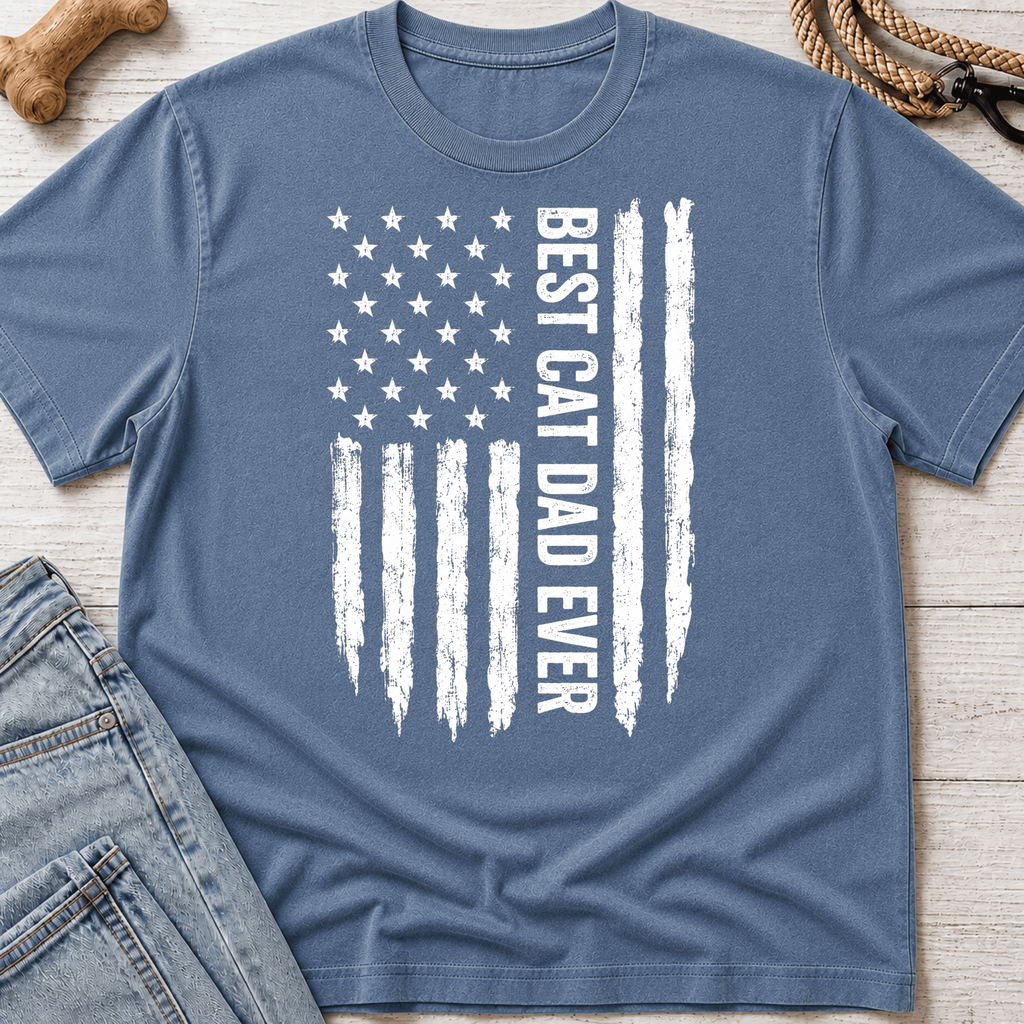 Best Cat Dad Flag T-Shirt