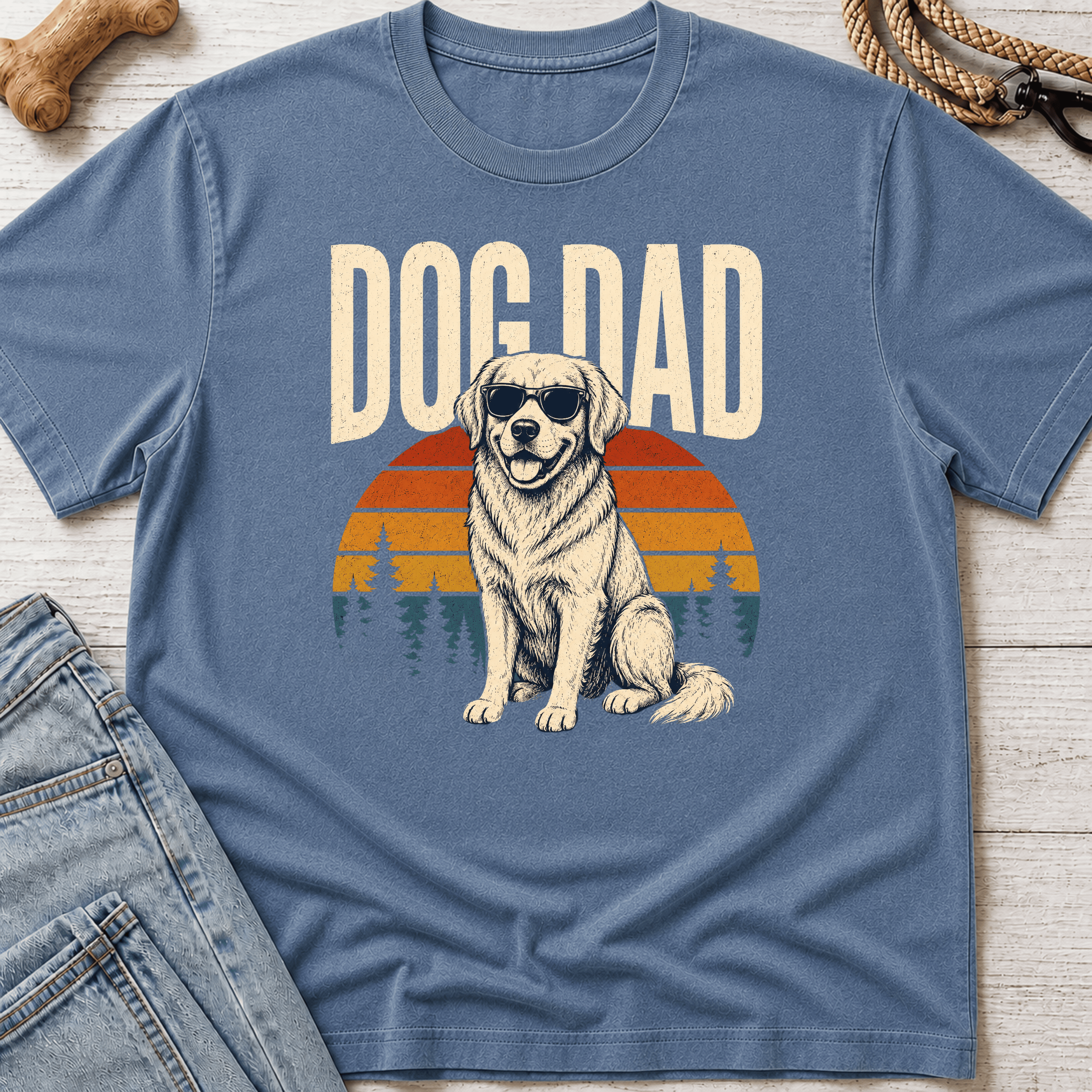 Dog Dad Sunset T-Shirt