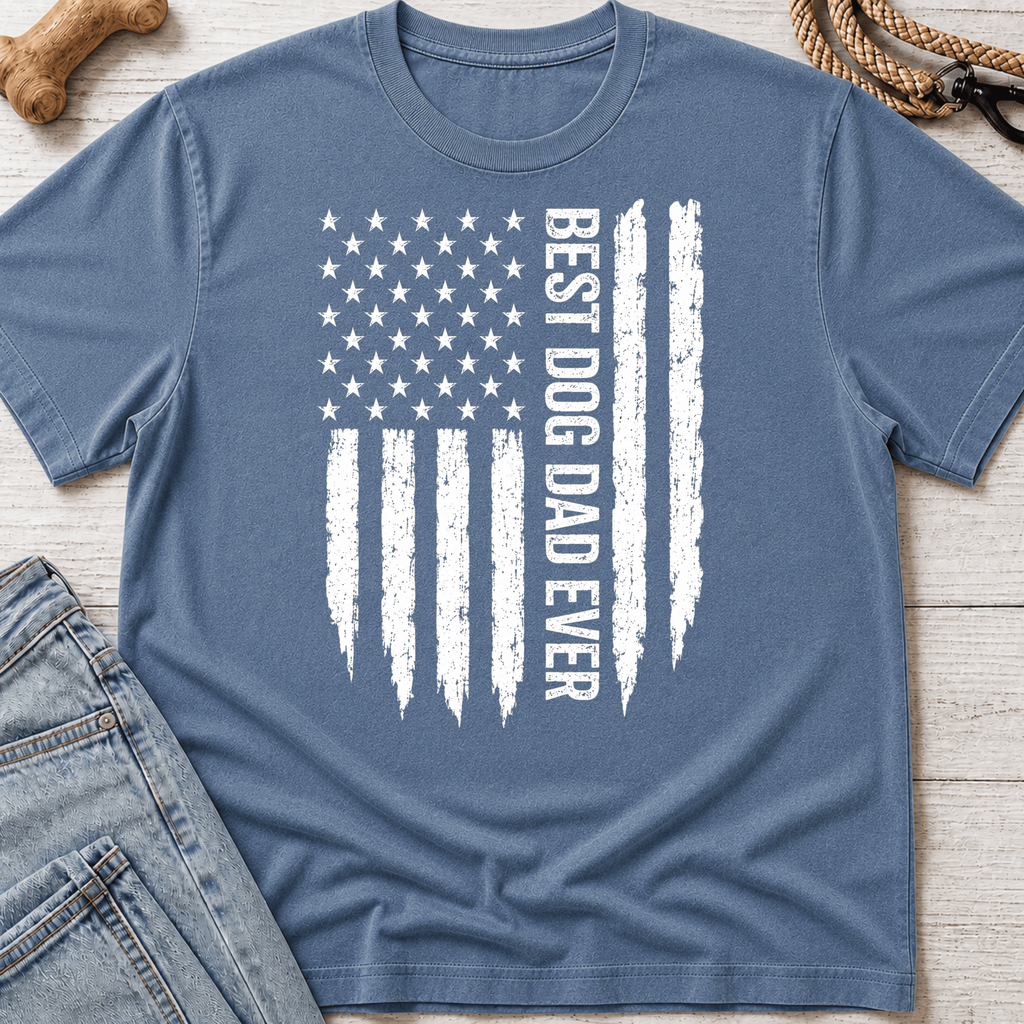 Best Dog Dad Flag T-Shirt