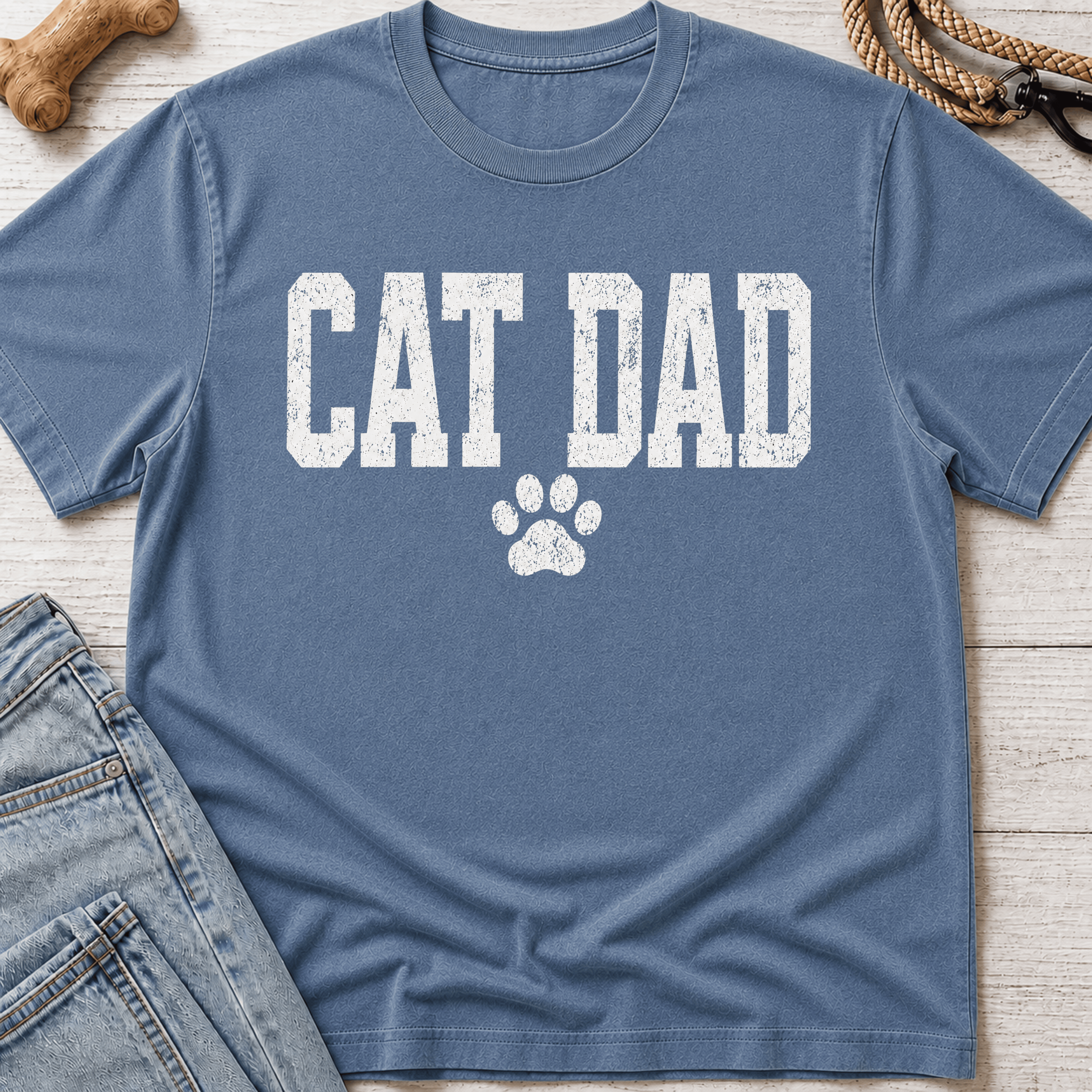 Cat Dad Pawprint T-Shirt