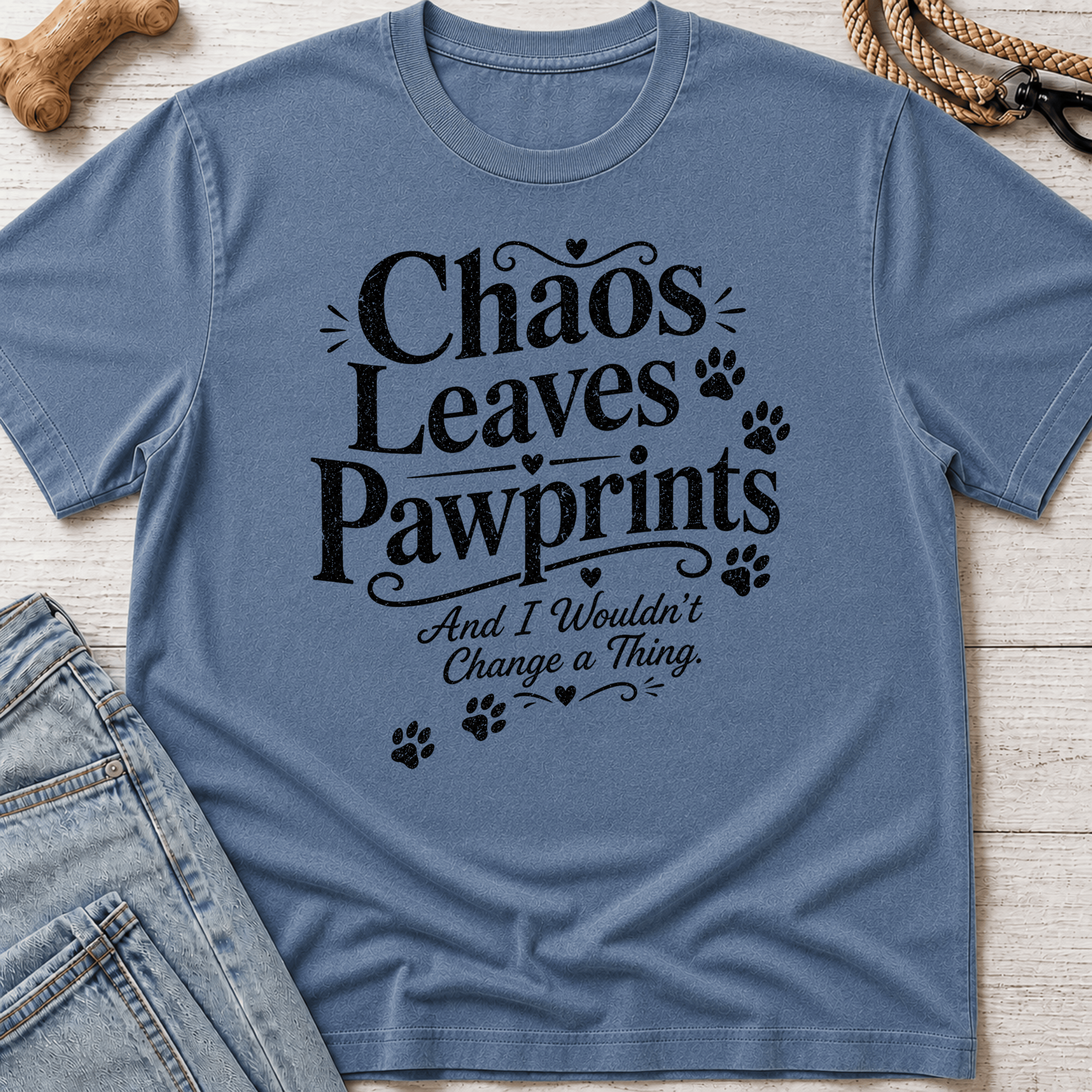 Chaos Leaves Pawprints T-Shirt