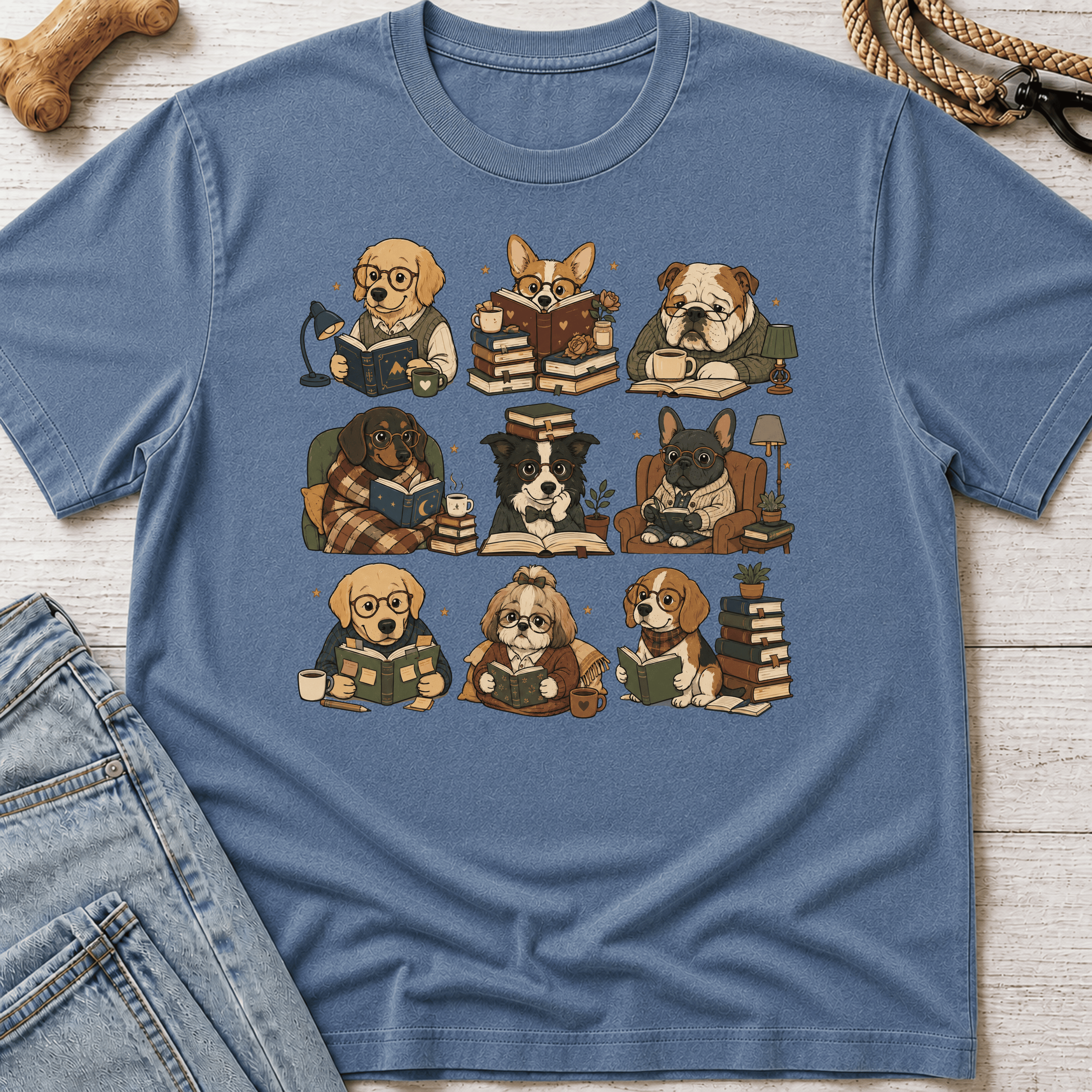 Dogs Reading T-Shirt