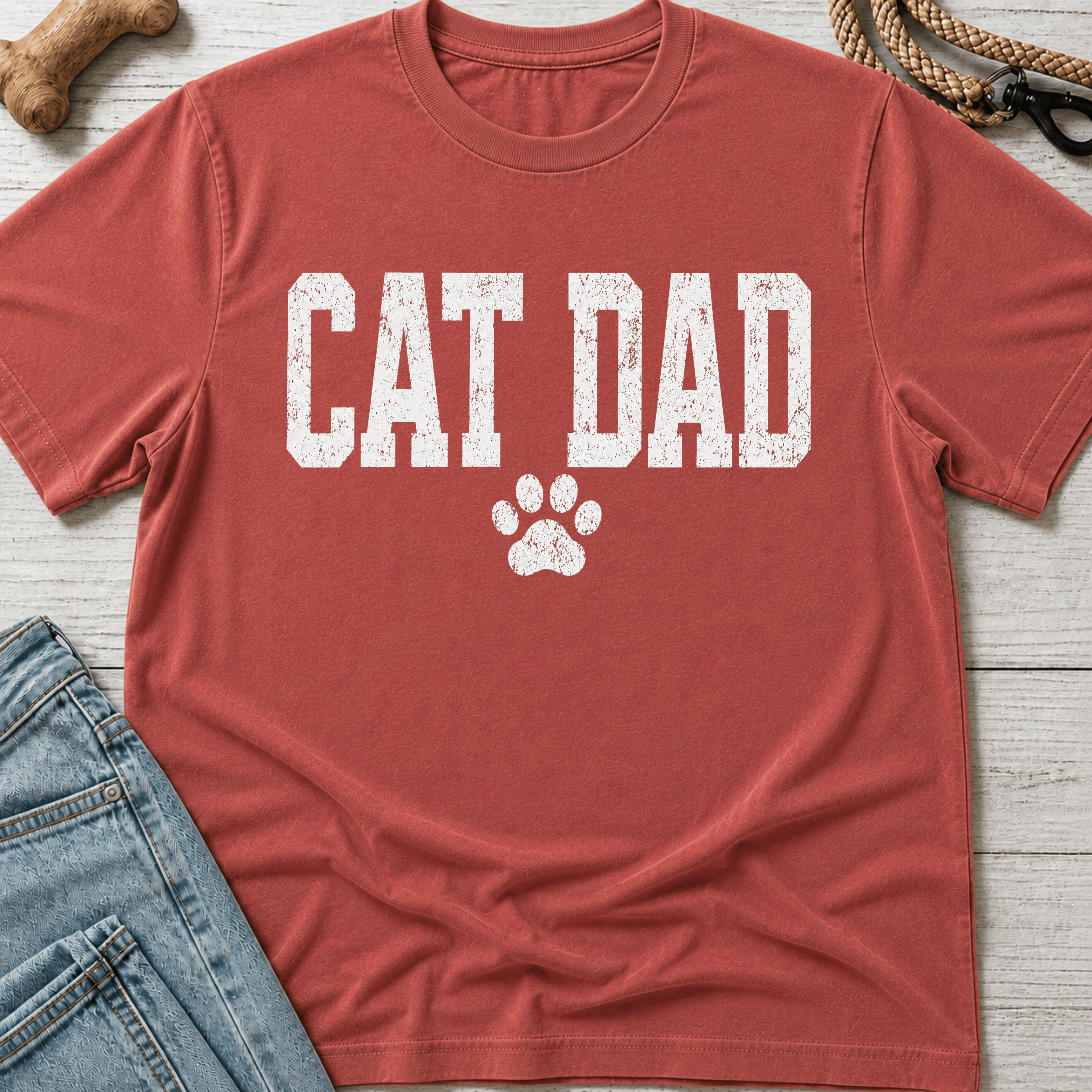 Cat Dad Pawprint T-Shirt