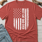 Best Cat Dad Flag T-Shirt