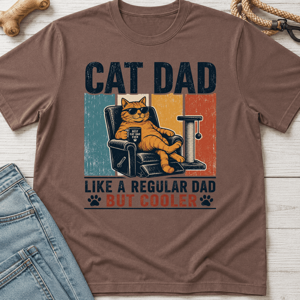 Cat Dad Cooler on the Couch T-Shirt