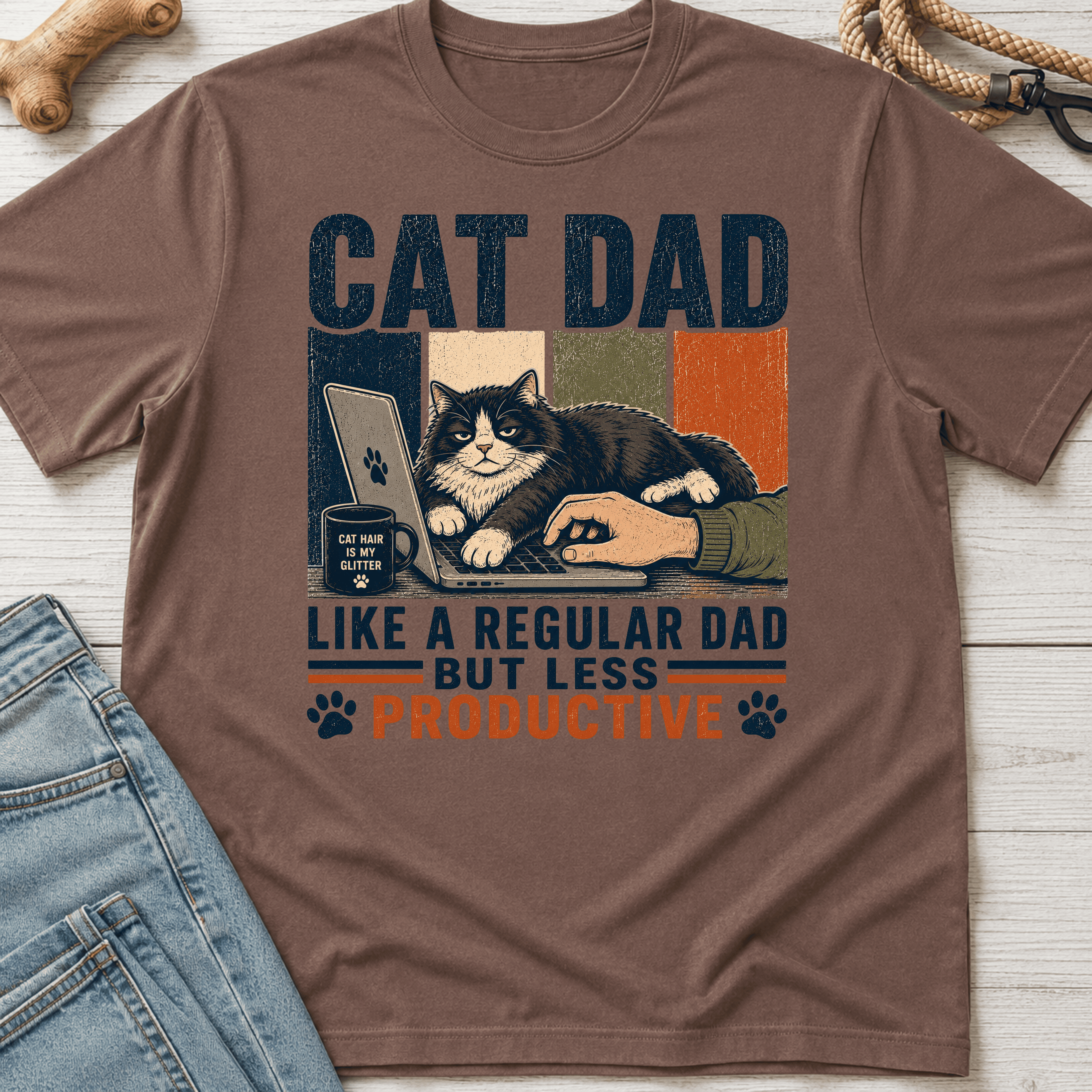 Cat Dad Productive T-Shirt