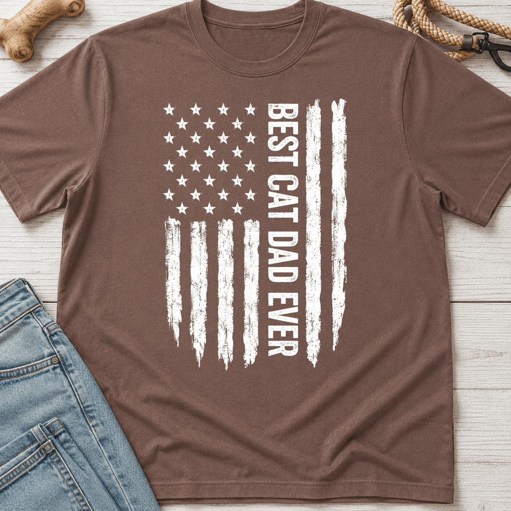 Best Cat Dad Flag T-Shirt