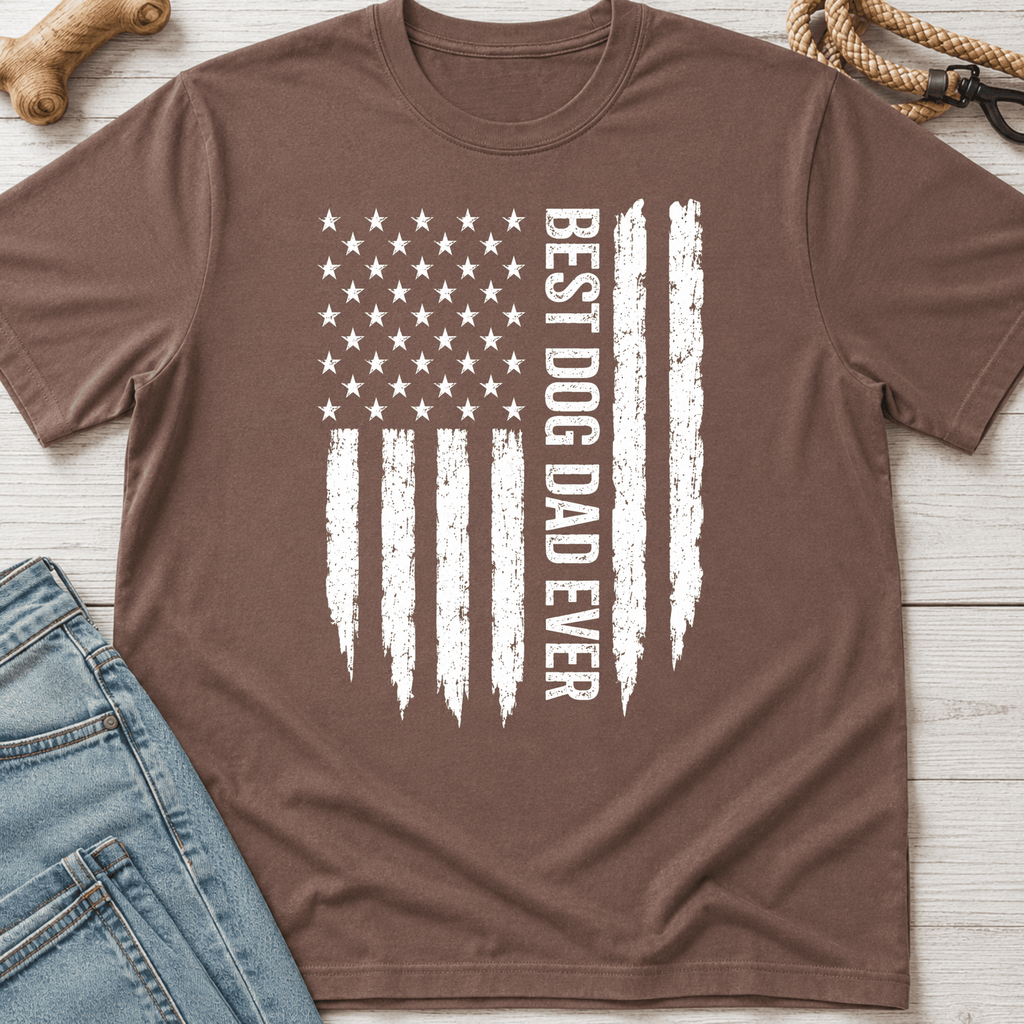 Best Dog Dad Flag T-Shirt