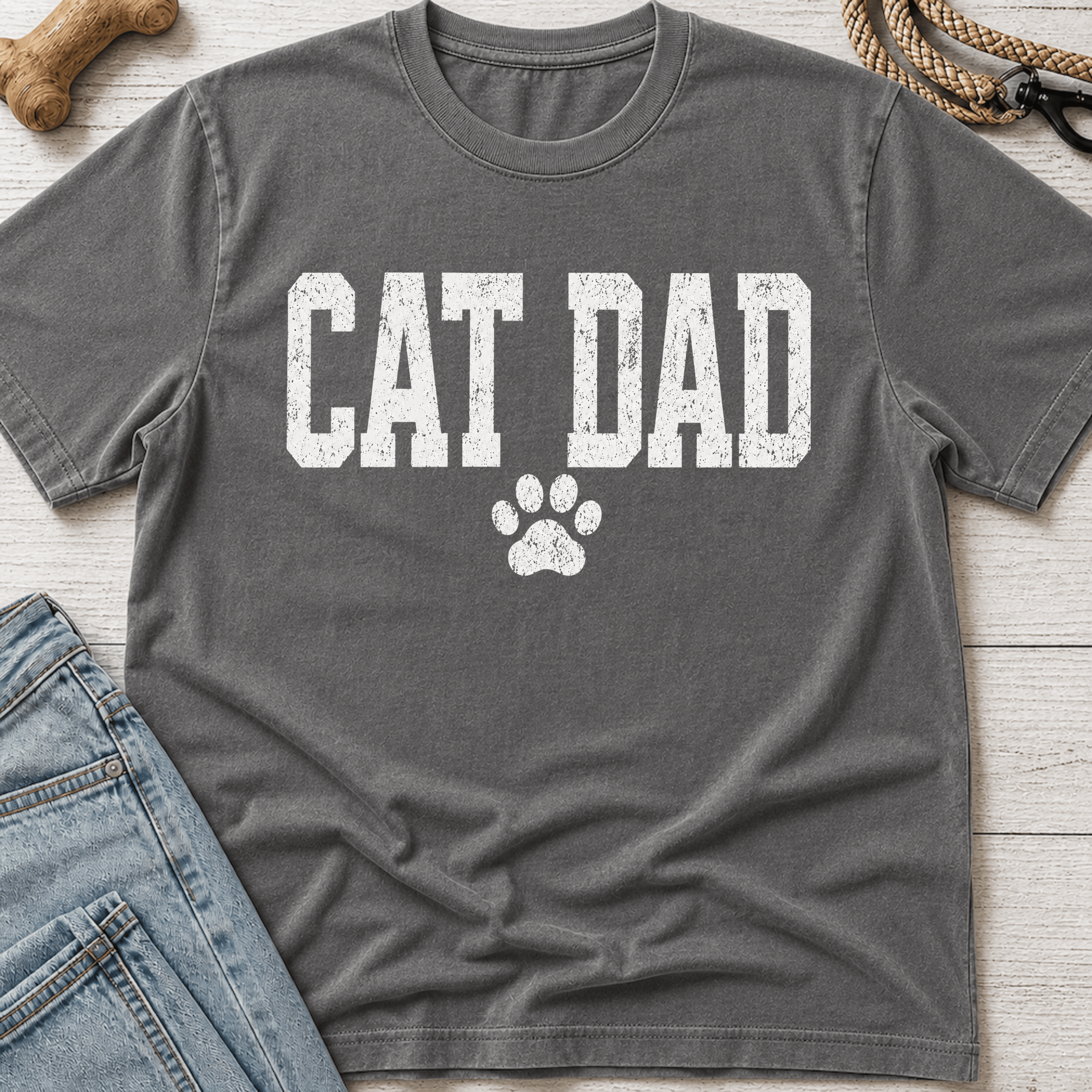 Cat Dad Pawprint T-Shirt