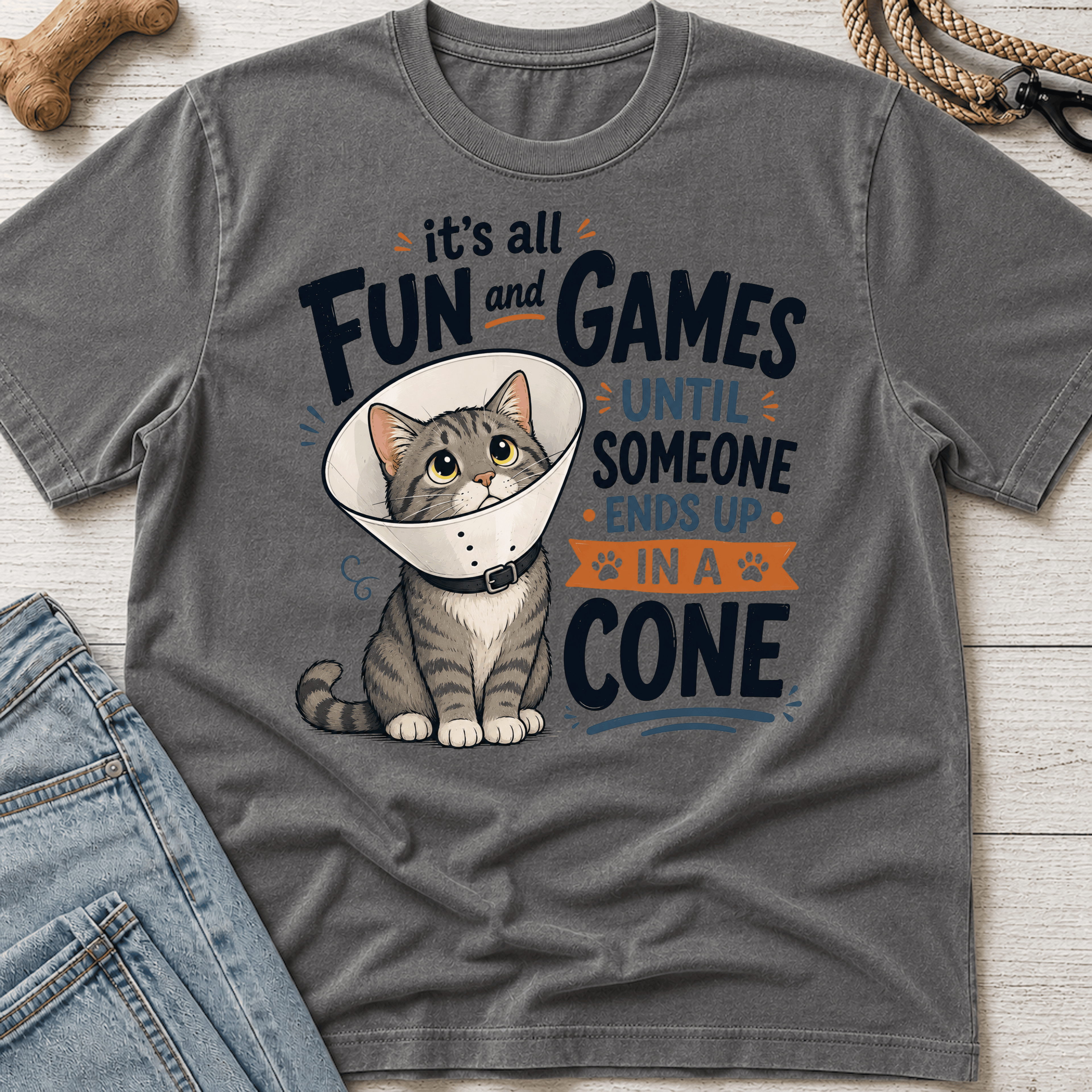 Cat Ends Up in a ConeT-Shirt