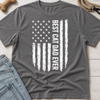 Best Cat Dad Flag T-Shirt