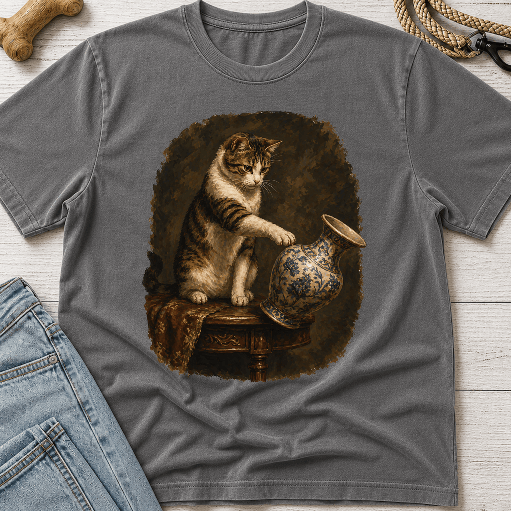 Cat Knocking Items Off T-Shirt