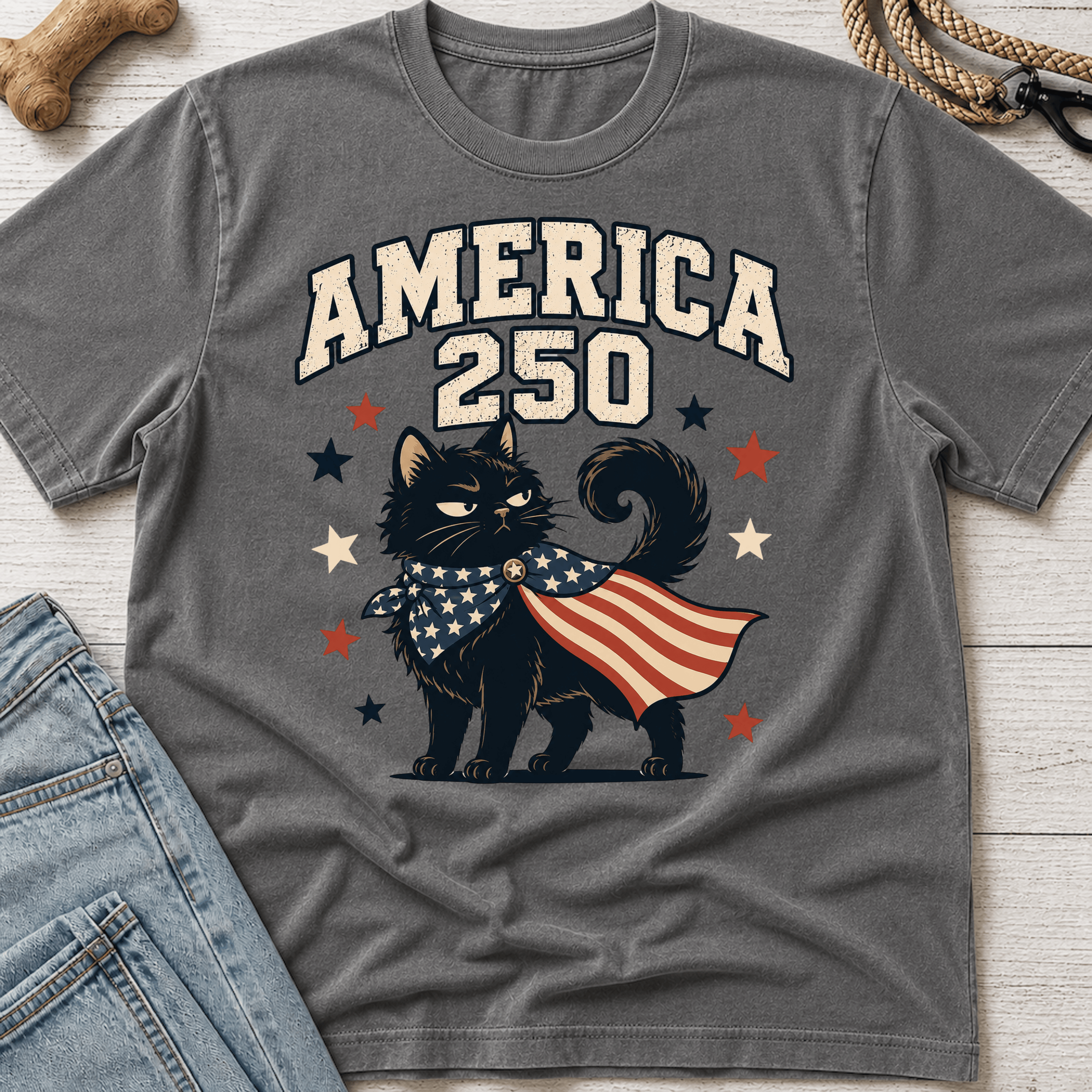 America 250 Black Cat T-Shirt