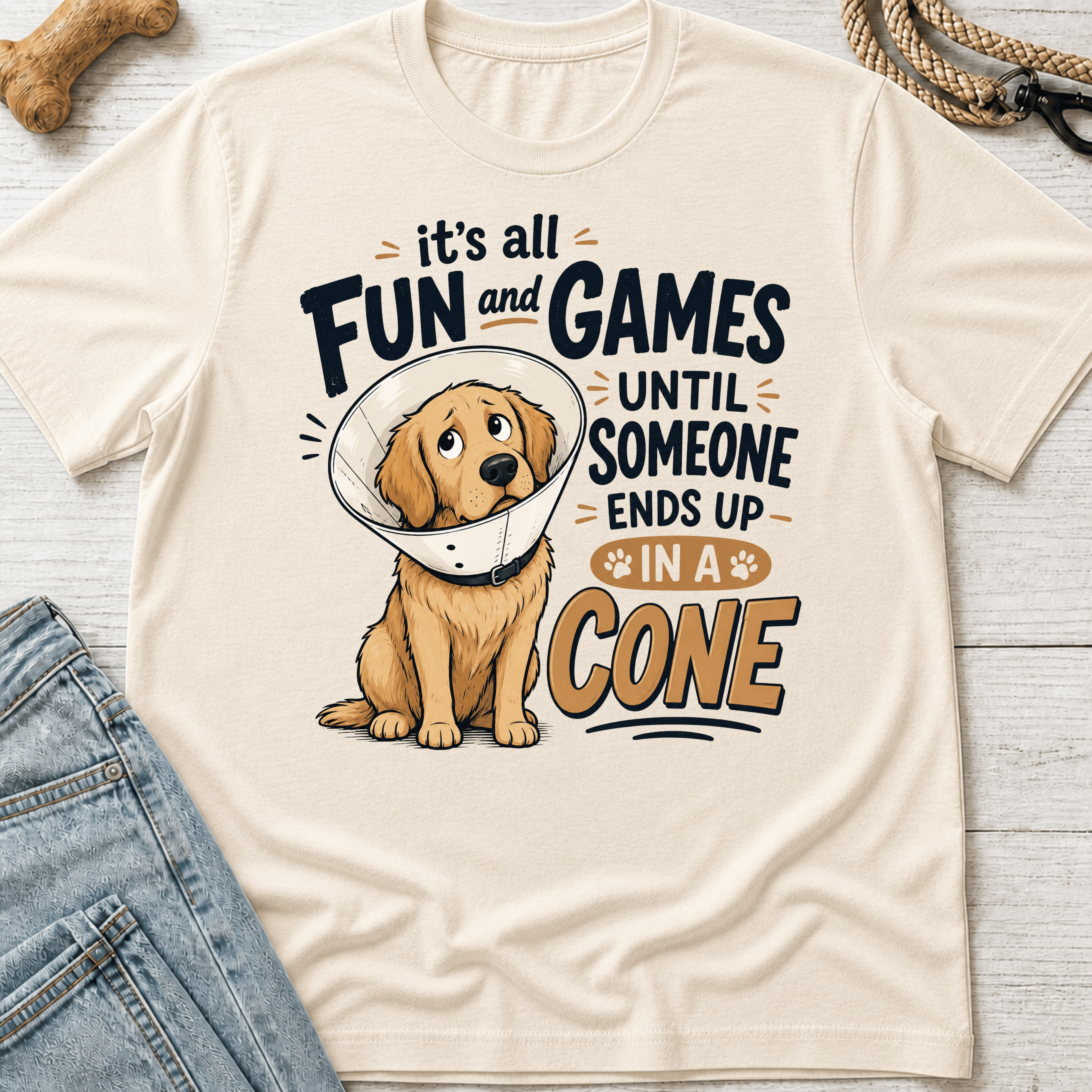 Dog Ends Up in a Cone T-Shirt