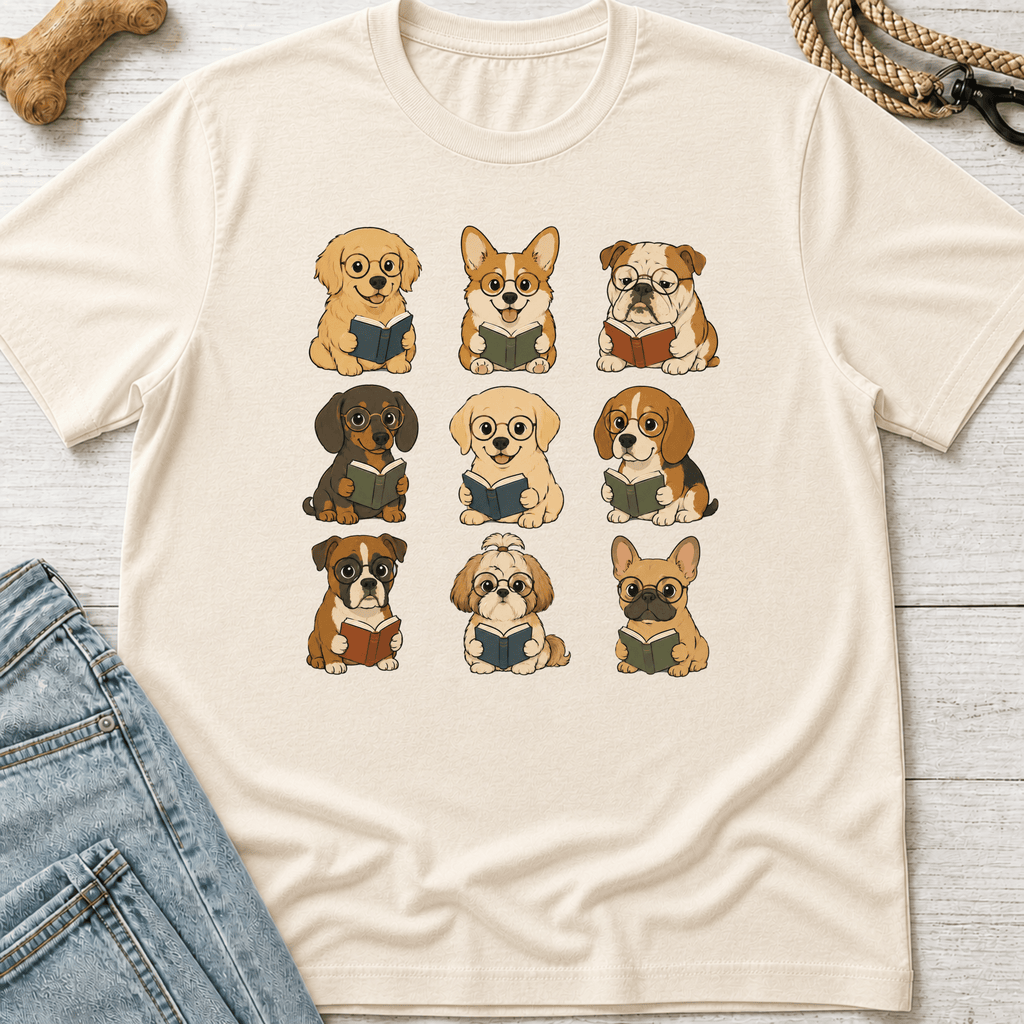 Puppies Reading T-Shirt