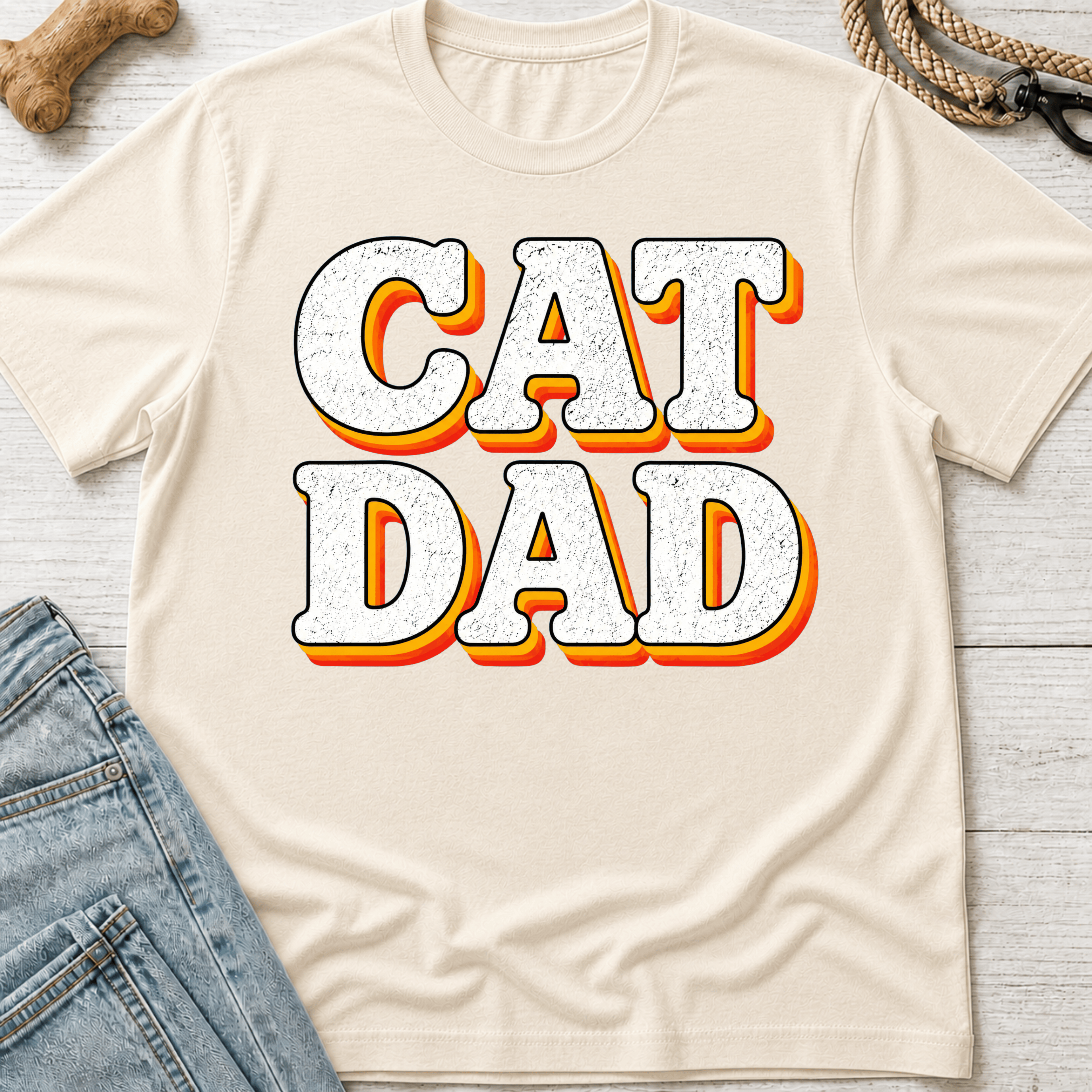 Cat Dad Retro T-Shirt