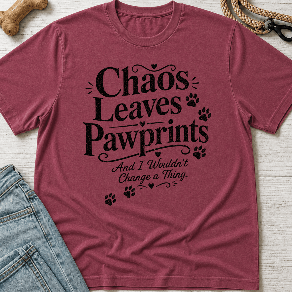 Chaos Leaves Pawprints T-Shirt