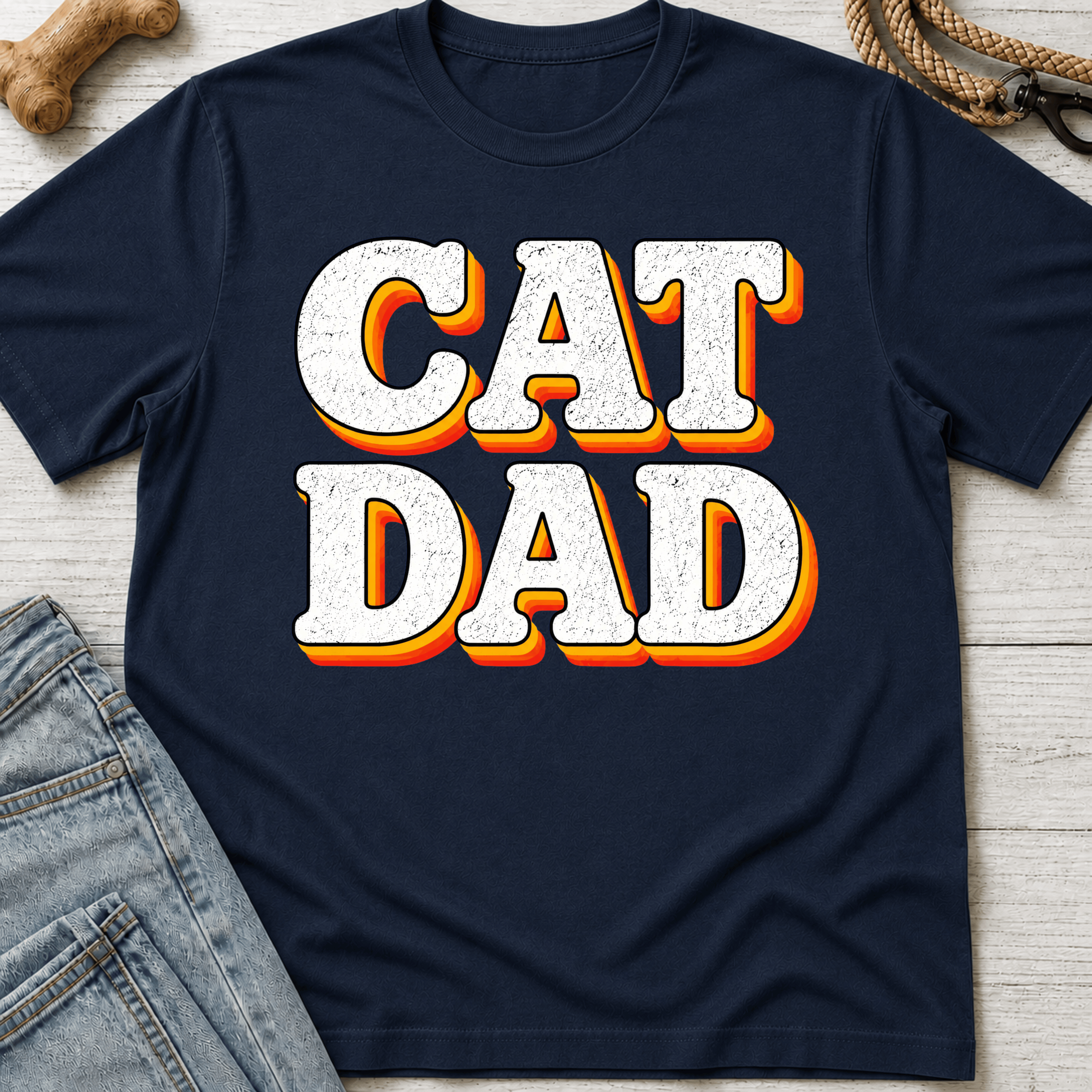 Cat Dad Retro T-Shirt