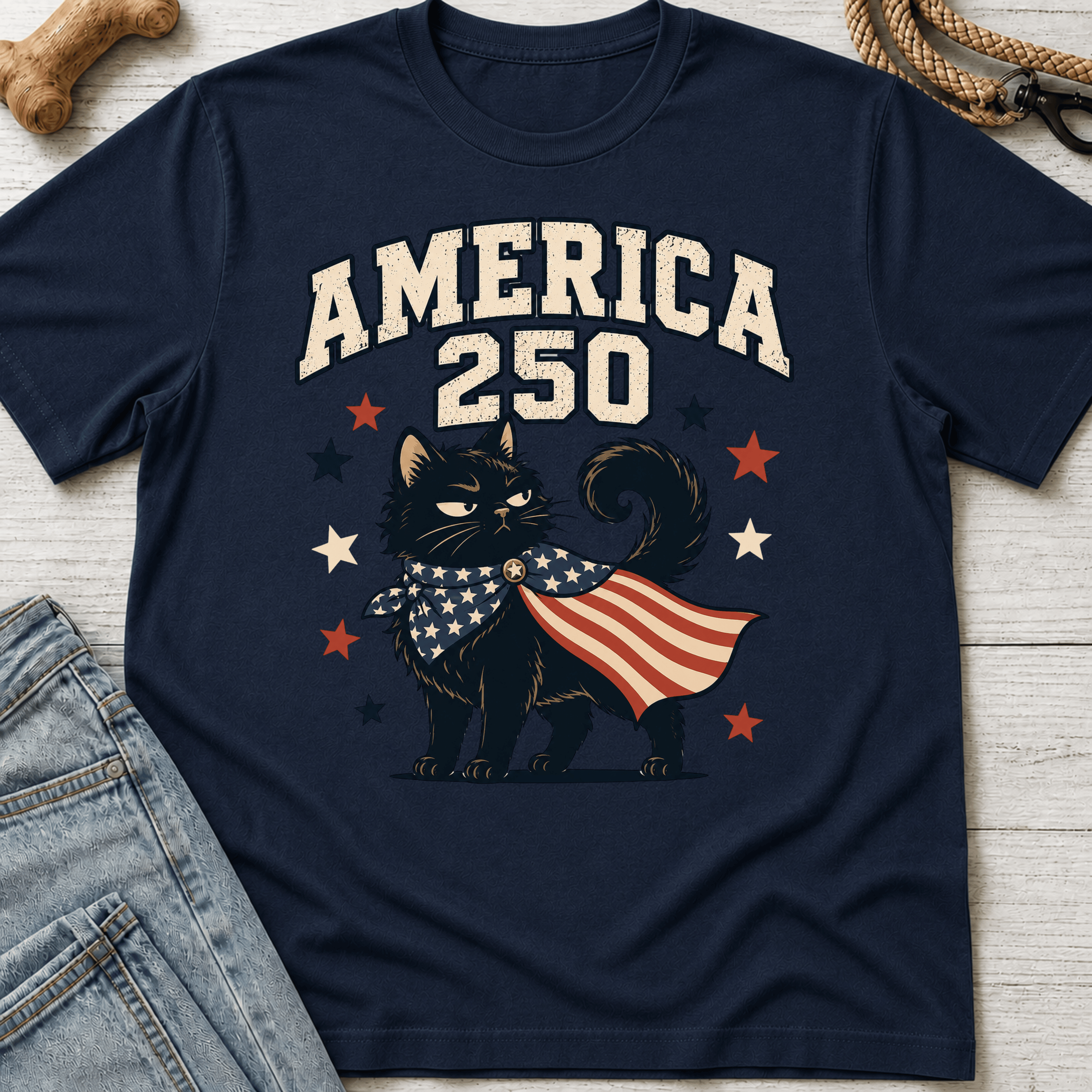 America 250 Black Cat T-Shirt