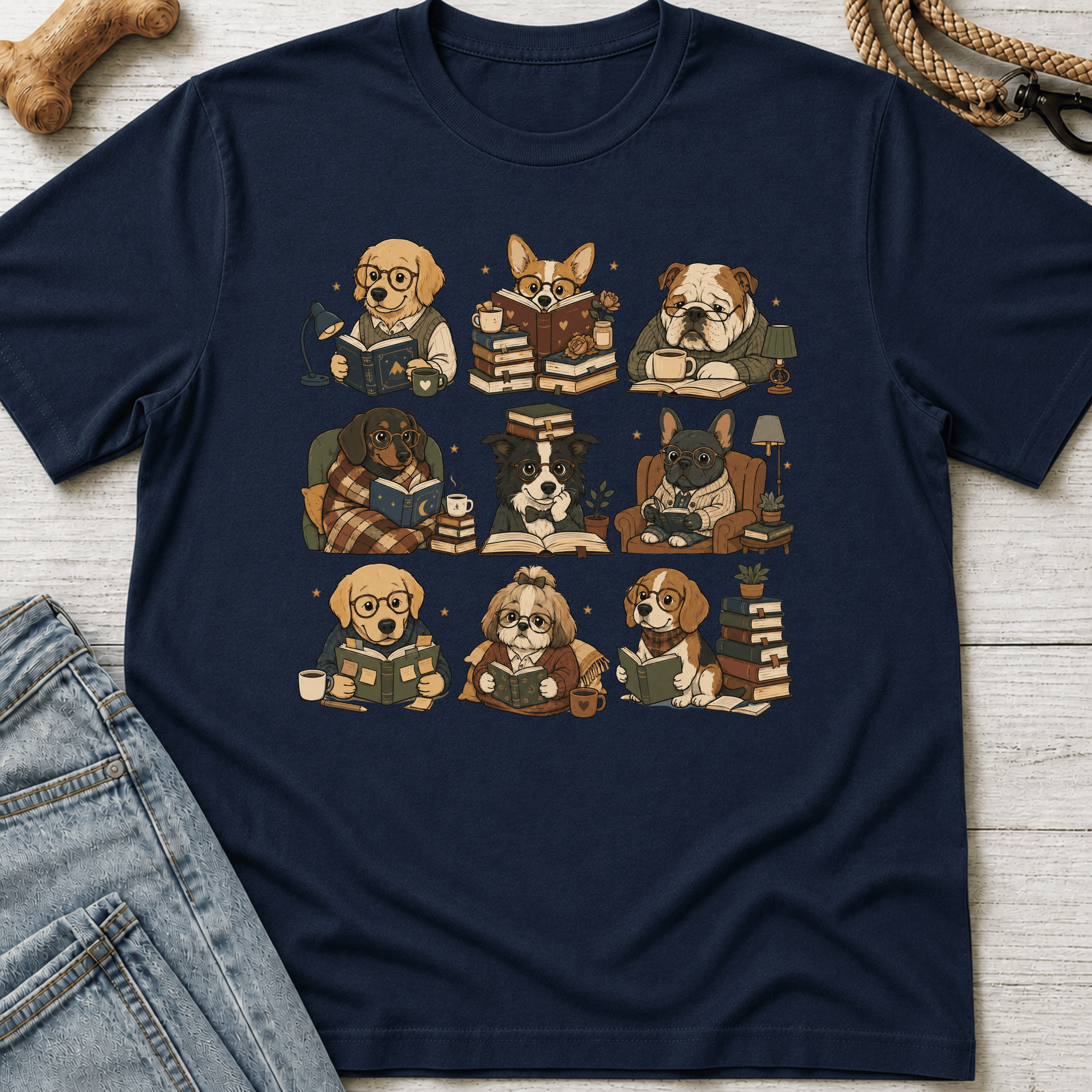 Dogs Reading T-Shirt