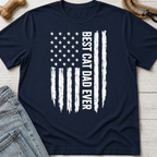 Best Cat Dad Flag T-Shirt