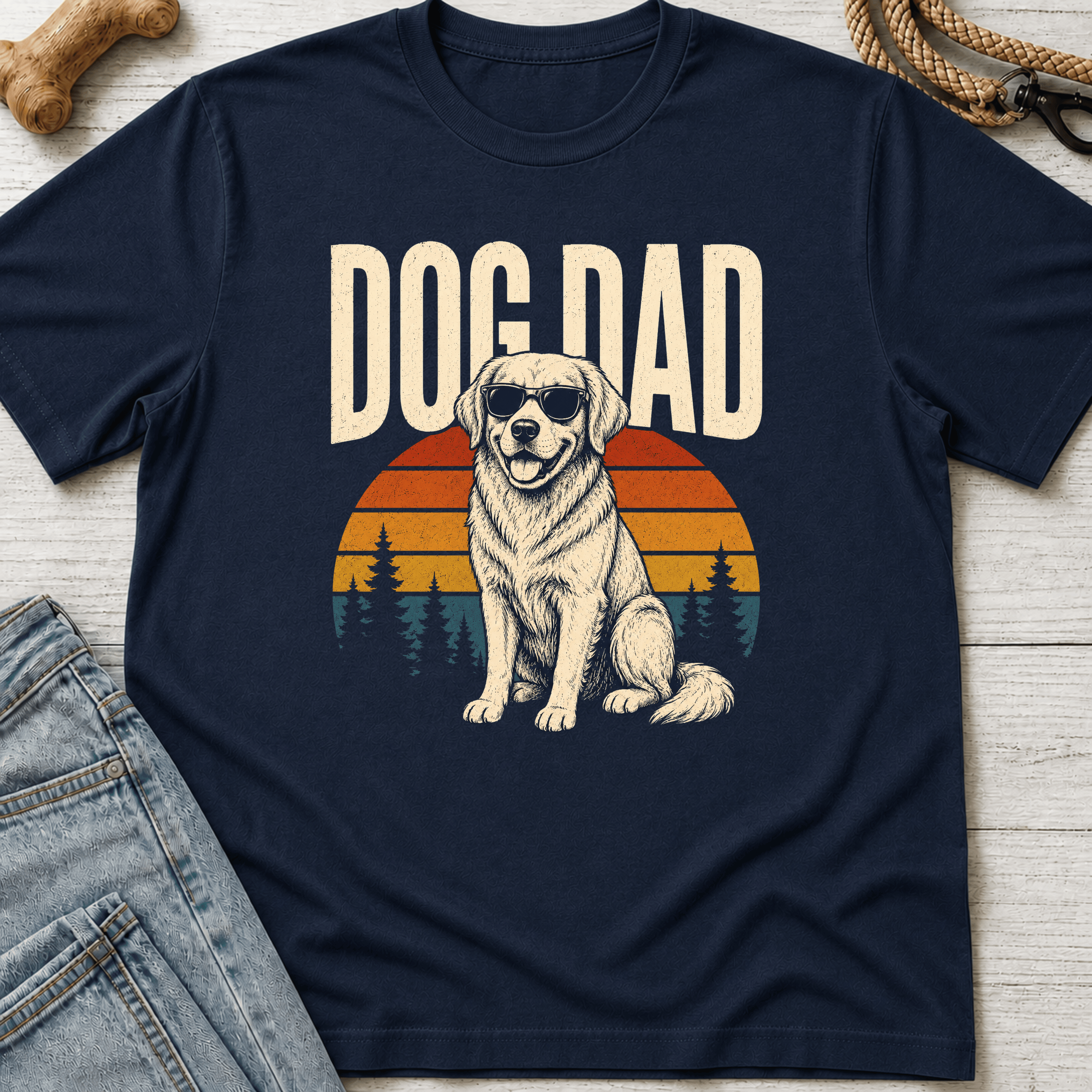 Dog Dad Sunset T-Shirt
