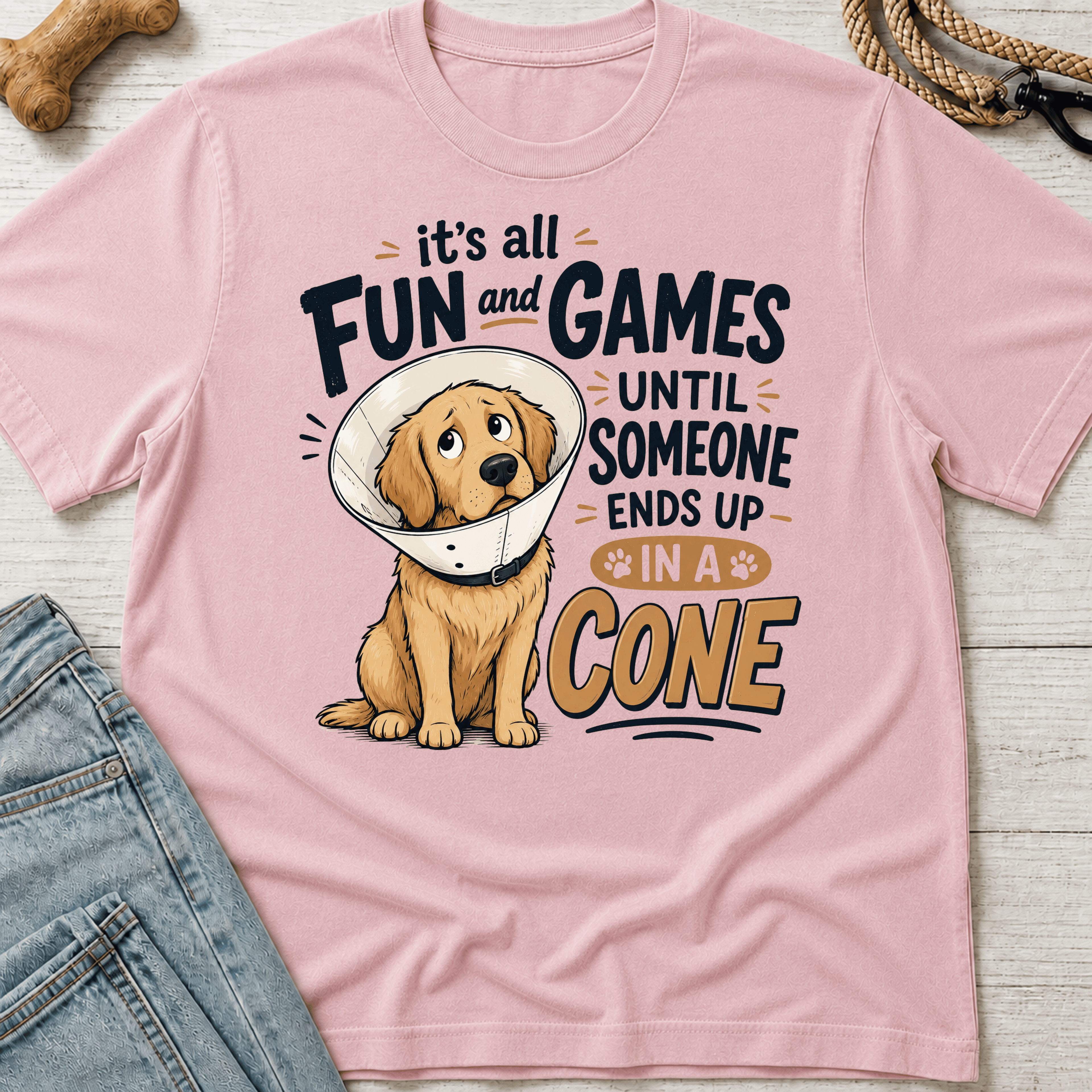 Dog Ends Up in a Cone T-Shirt