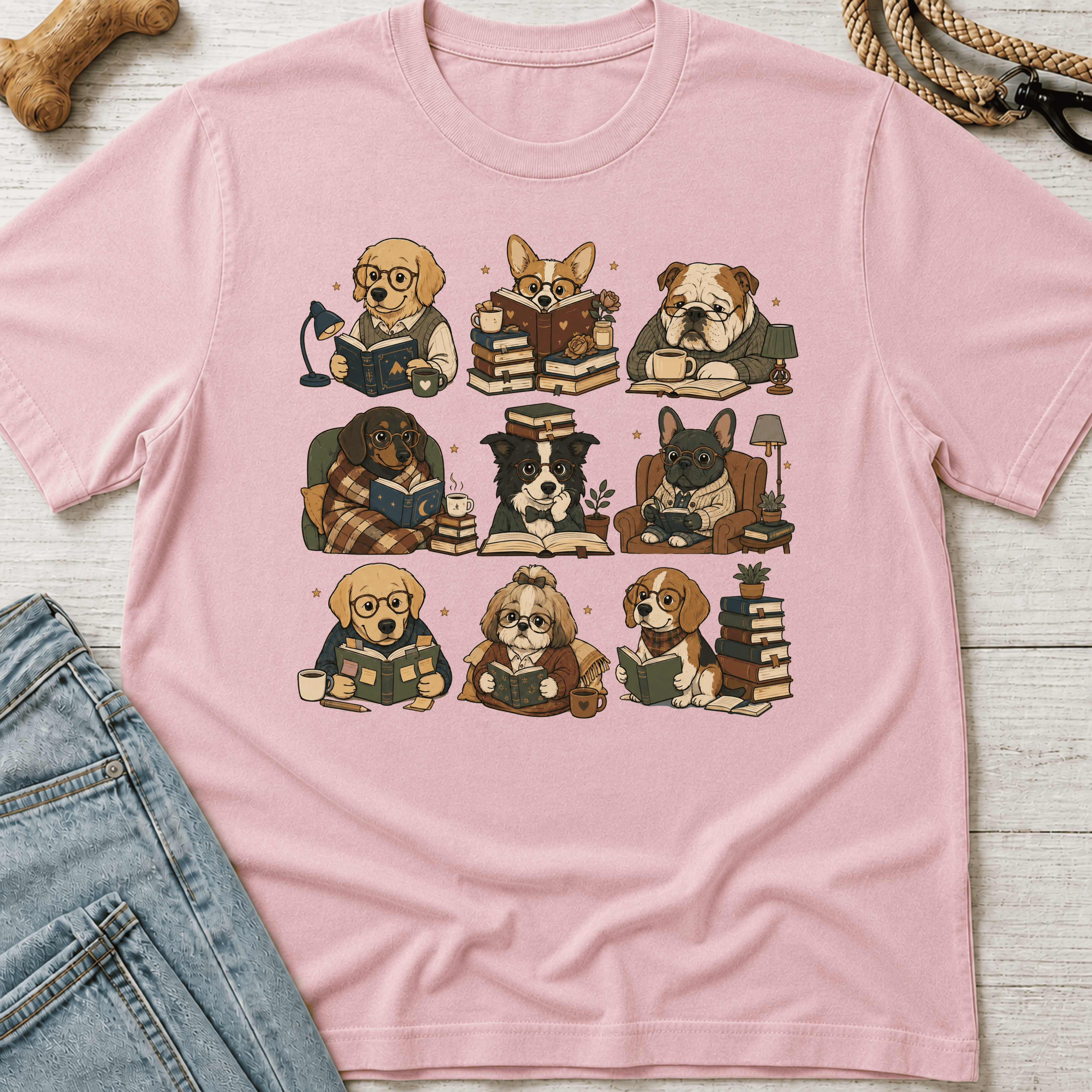 Dogs Reading T-Shirt