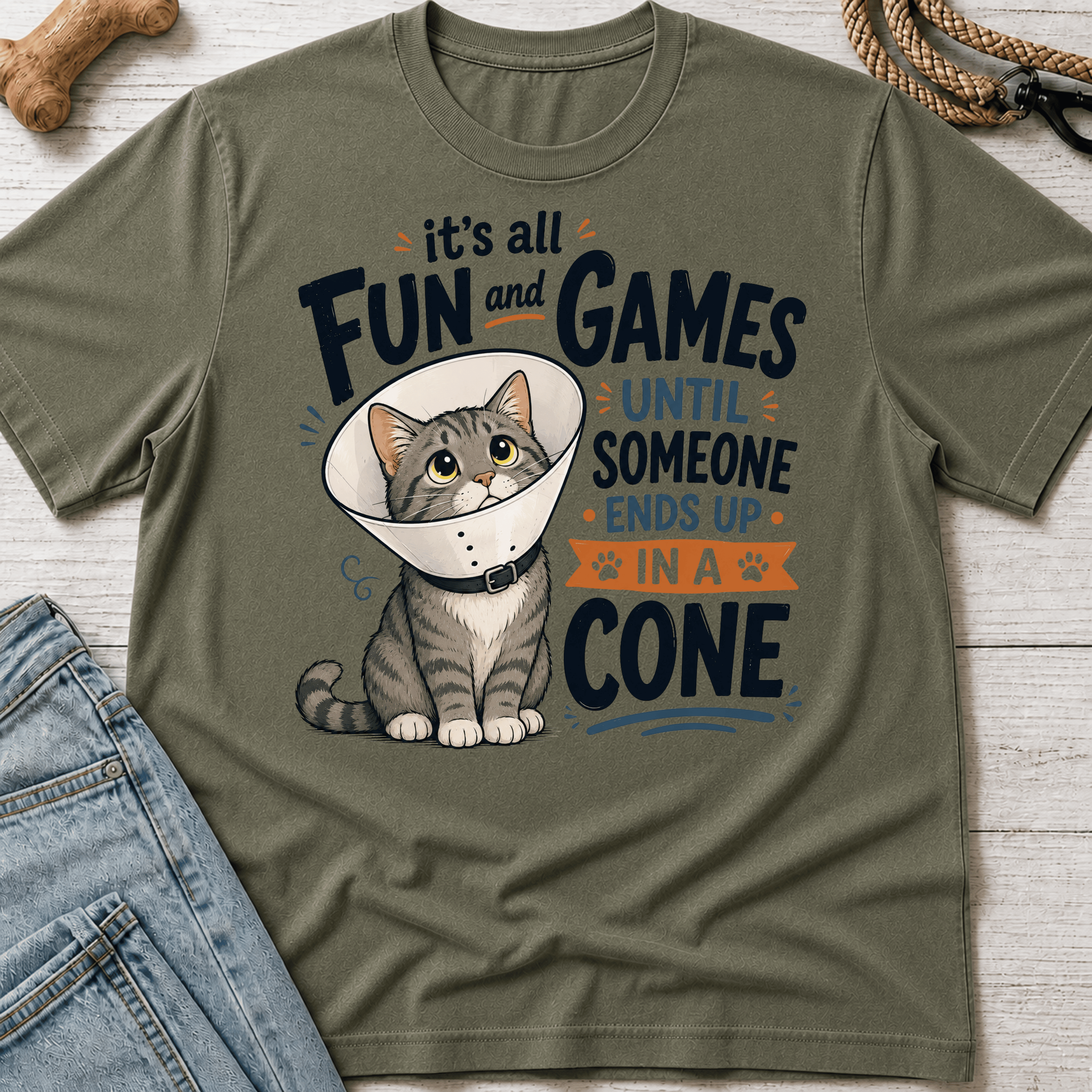 Cat Ends Up in a ConeT-Shirt