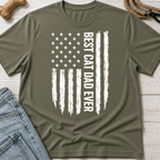 Best Cat Dad Flag T-Shirt