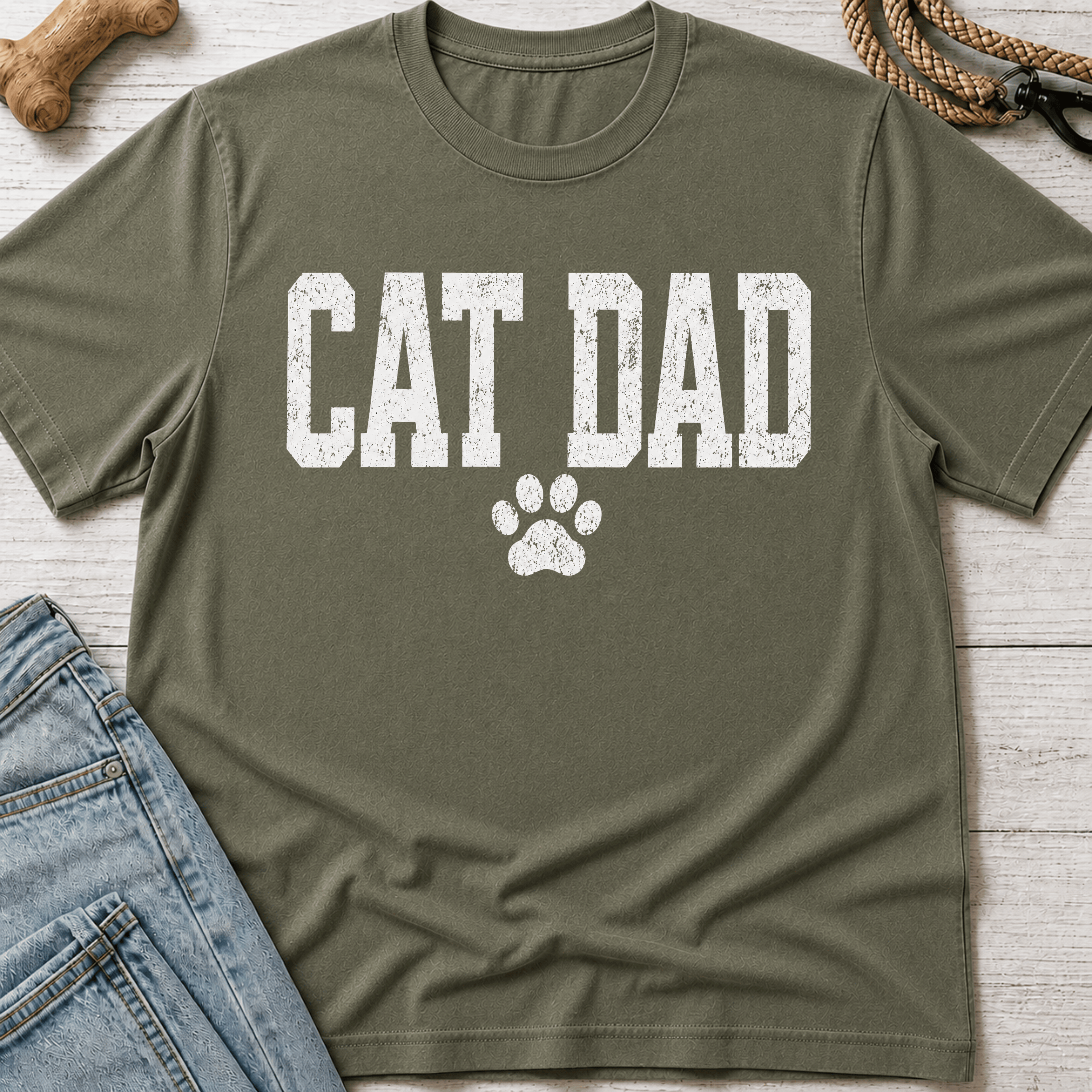 Cat Dad Pawprint T-Shirt