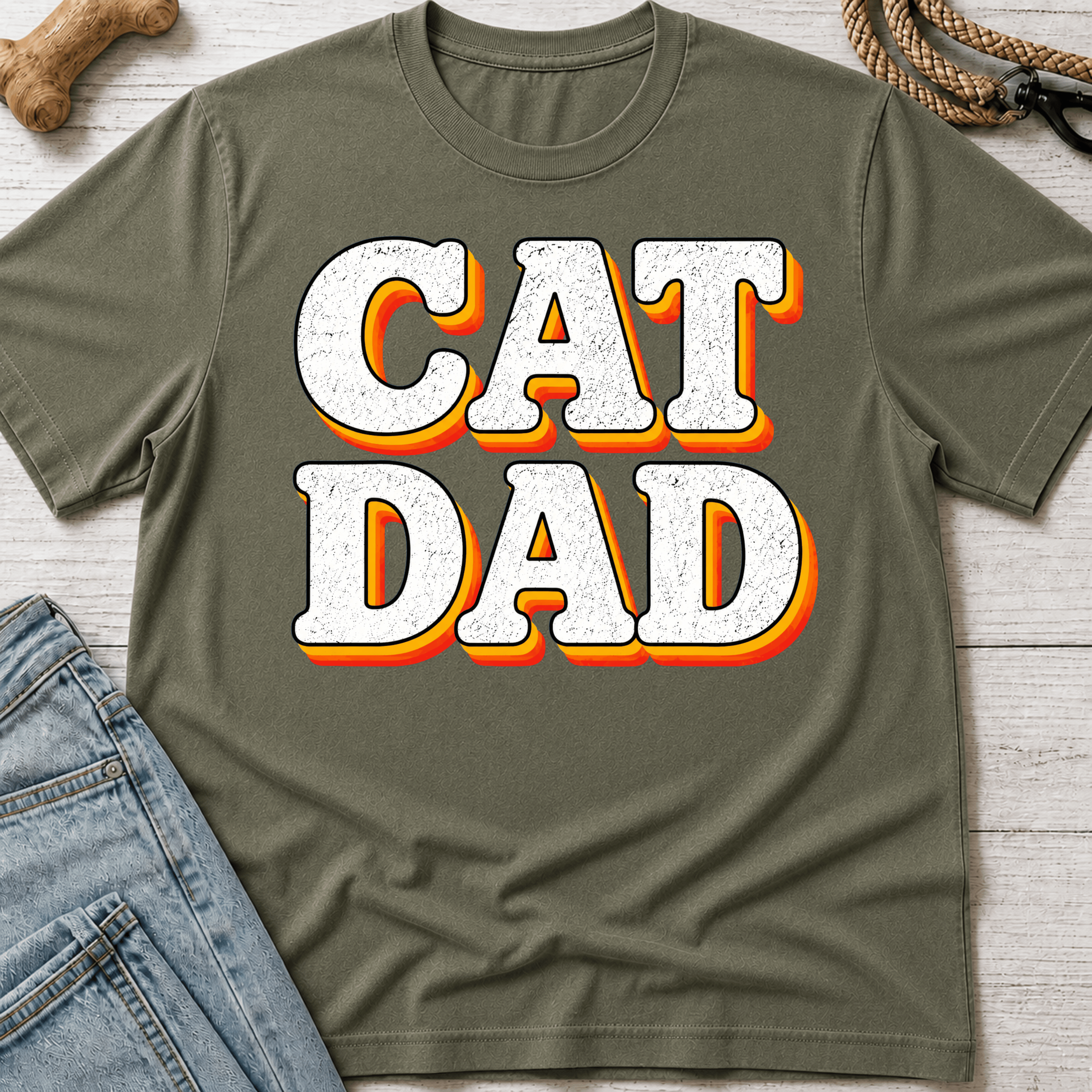 Cat Dad Retro T-Shirt