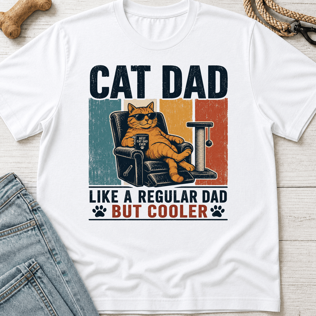 Cat Dad Cooler on the Couch T-Shirt