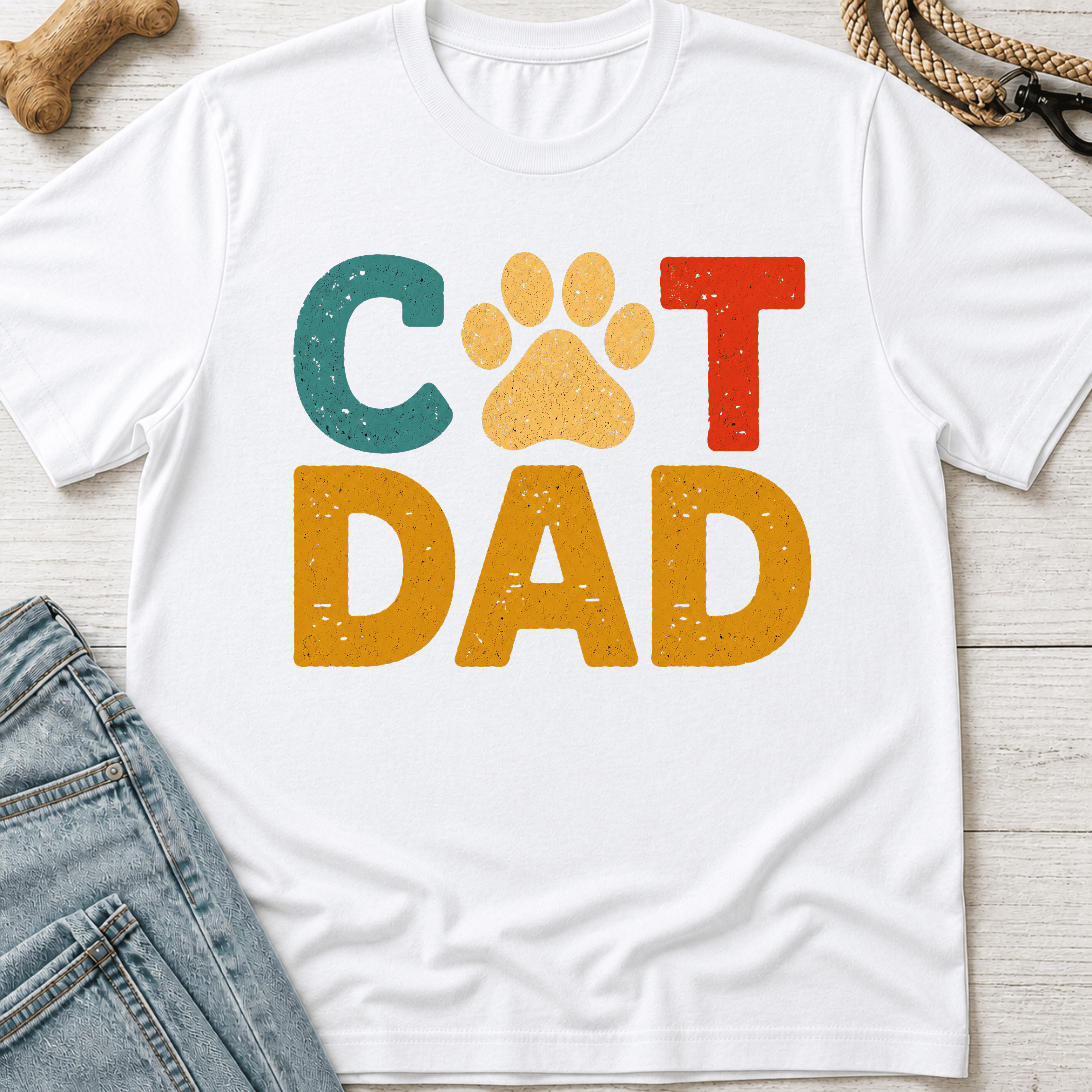 Cat Dad Colorful T-Shirt