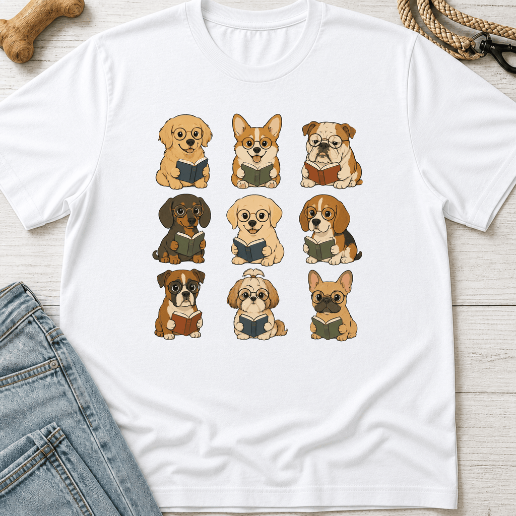 Puppies Reading T-Shirt
